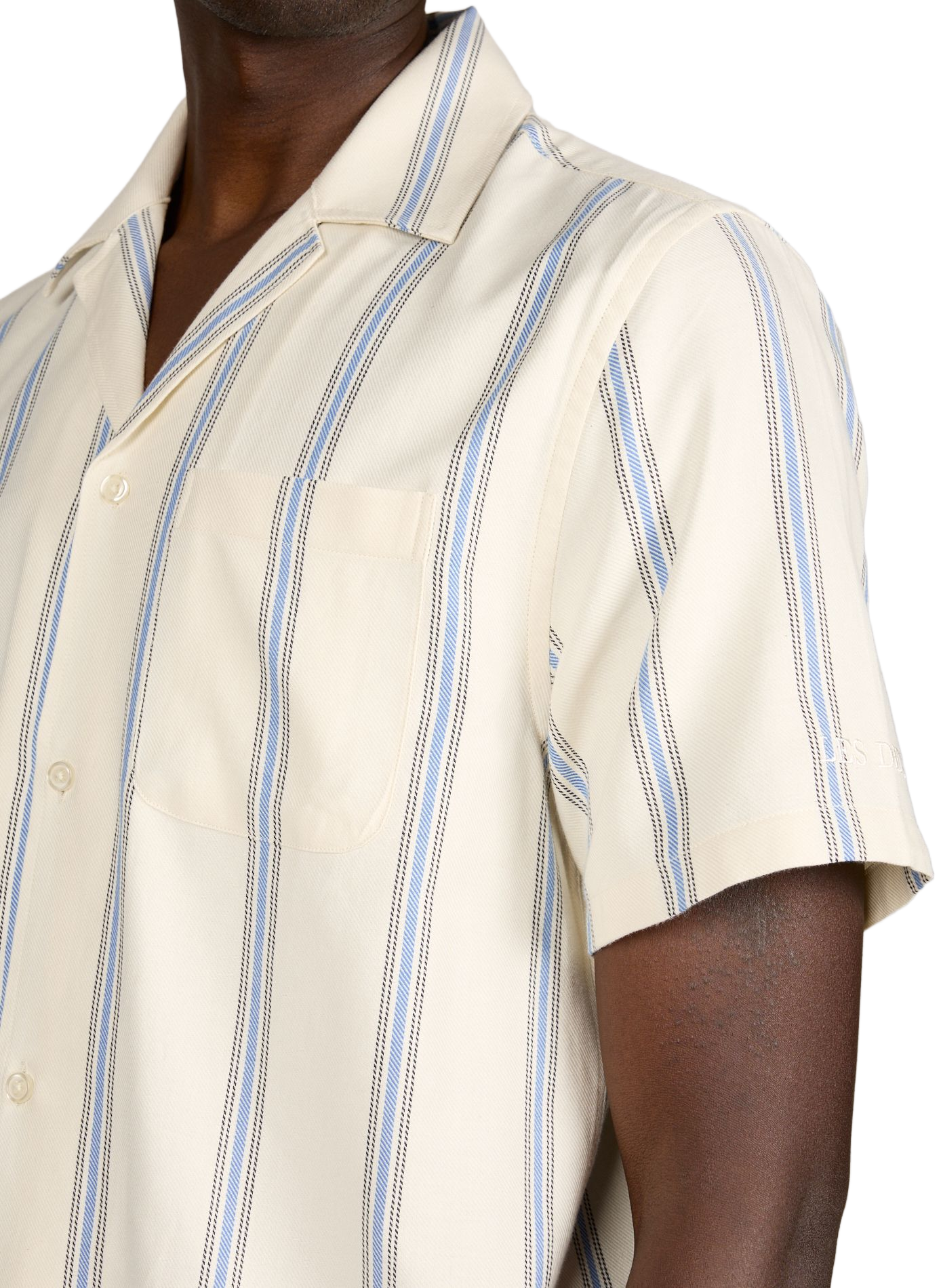 Chemise manches courtes Lawson à rayures en coton LES DEUX Beige