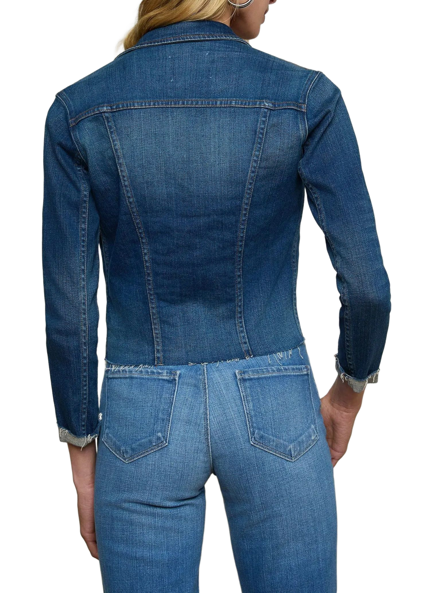 Raw edge denim jacket L'AGENCE Blue