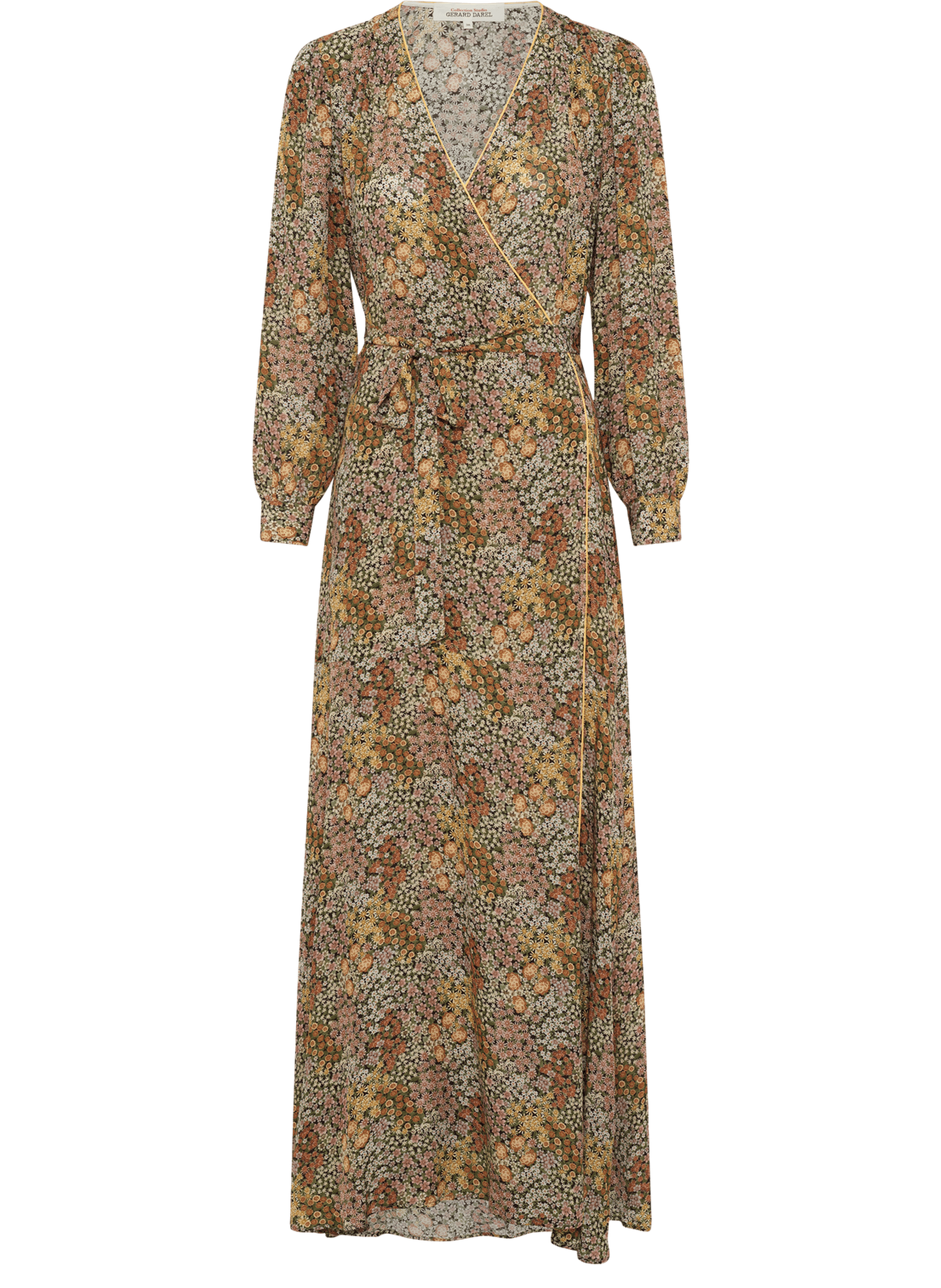 Robe longue portefeuille à fleurs - rimaya Rose