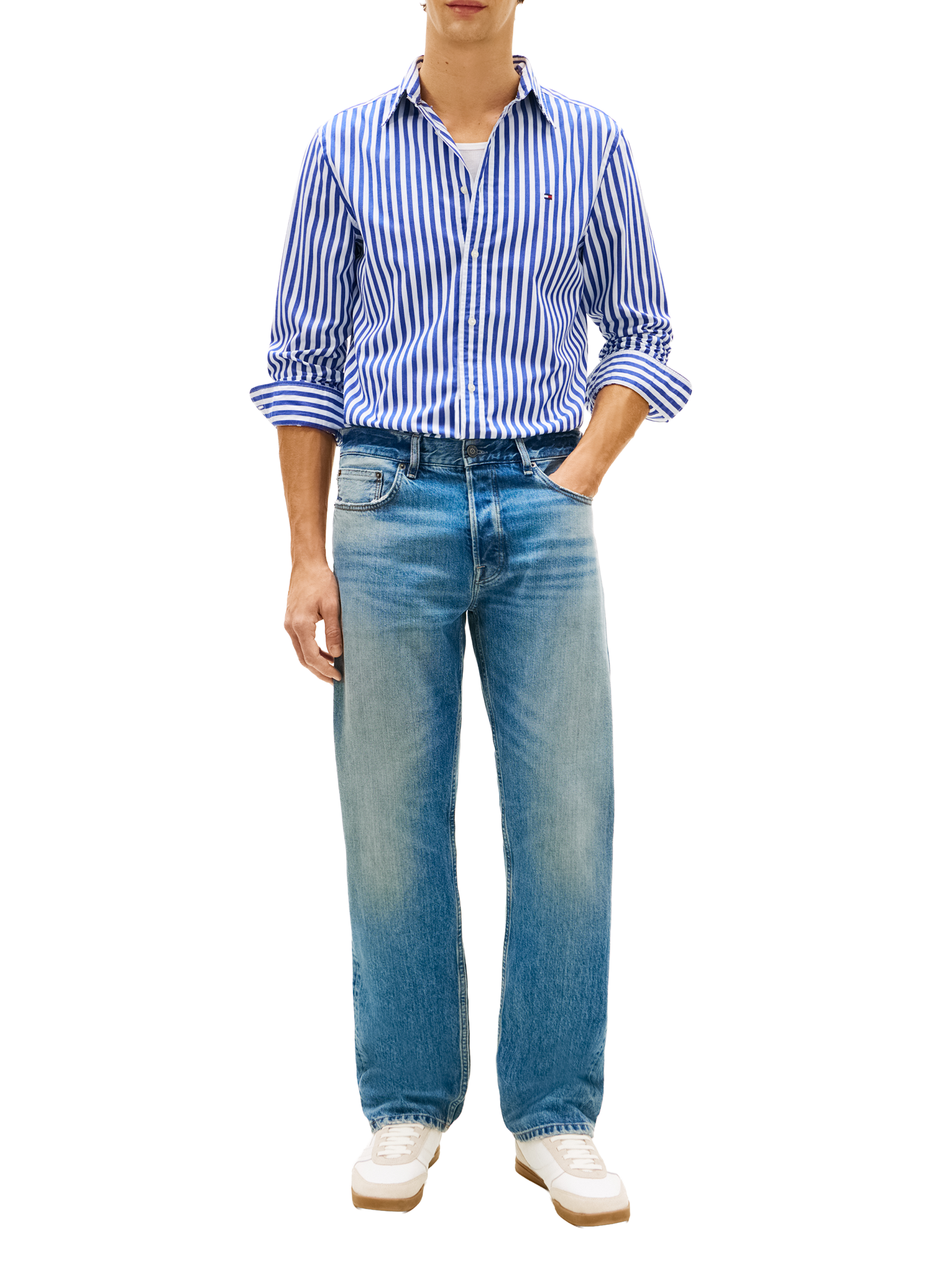 Jean droit Dover en coton TOMMY HILFIGER Bleu