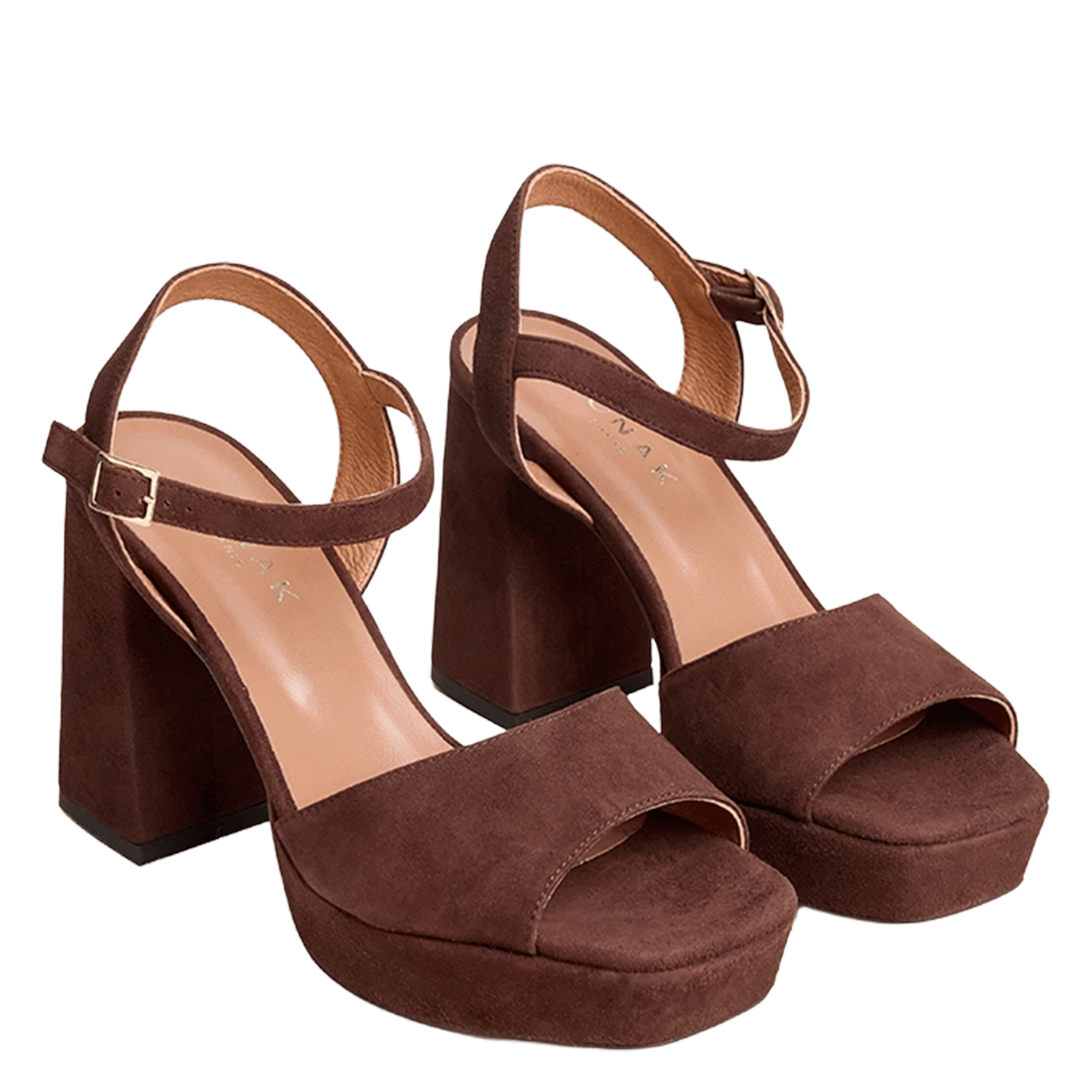 Sandales à talon en cuir velours vlada JONAK Marron