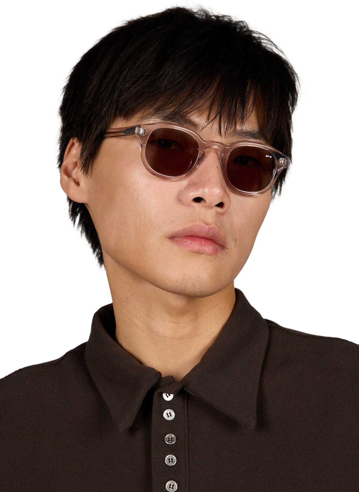 Round acetate sunglasses AY STUDIOS Beige