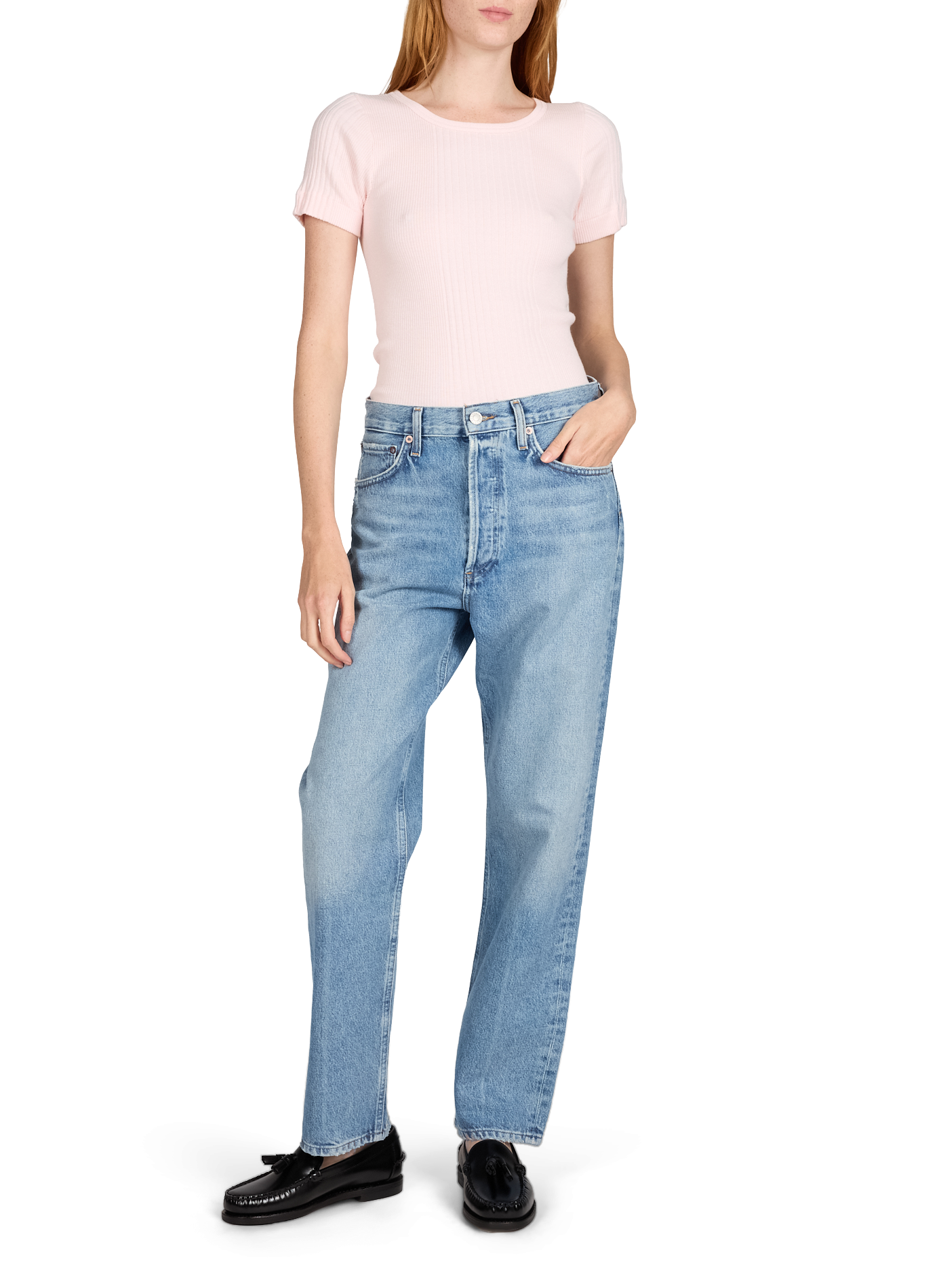 T-Shirt Rani aus gerippter Baumwolle PURE SUGAR Rosa
