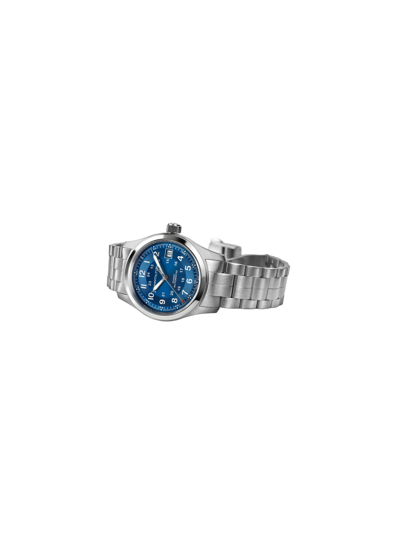 Montre Khaki Field en acier inoxydable HAMILTON Bleu