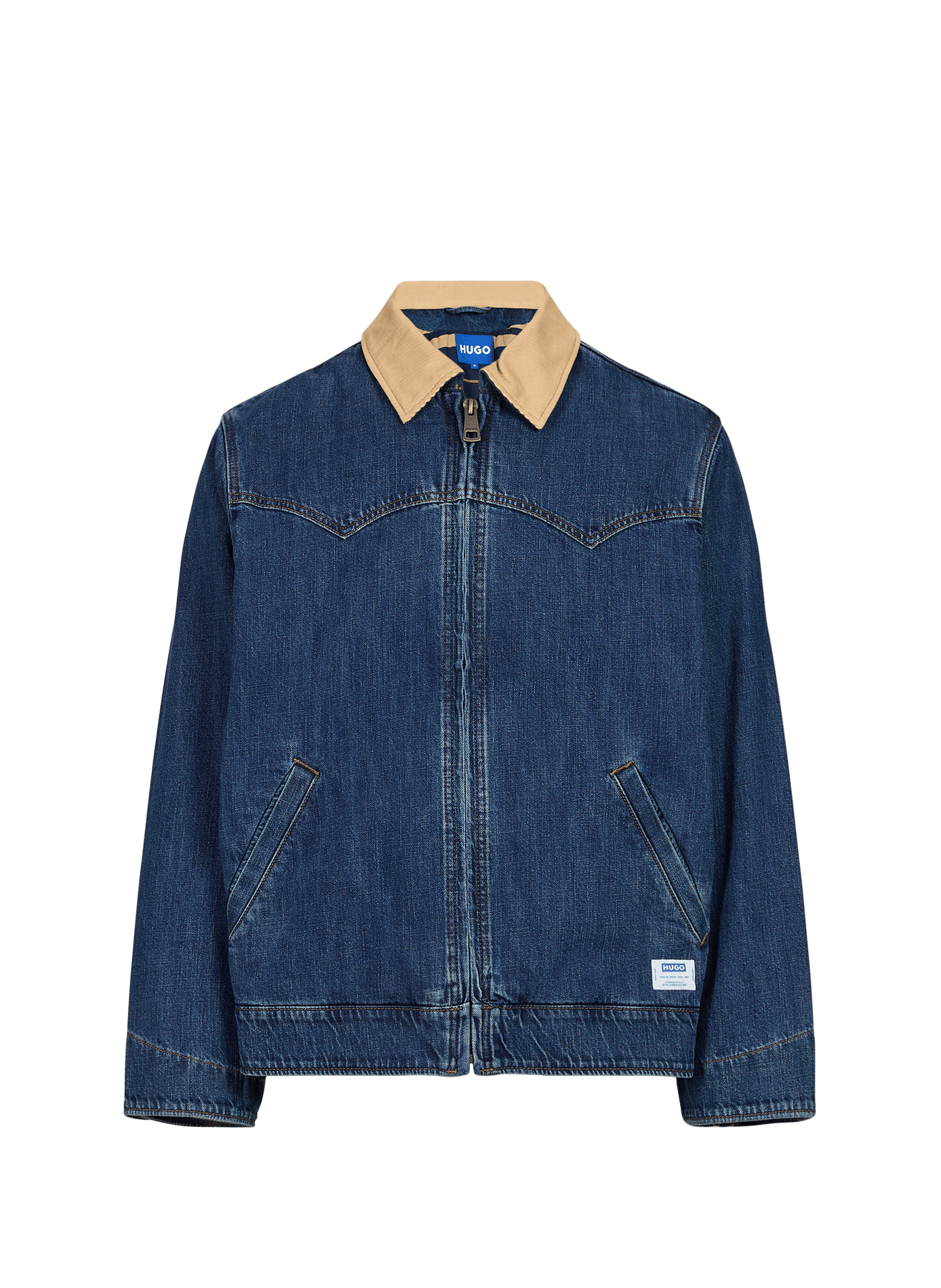 Jacket with classic cotton denim collar HUGO BLUE Blue