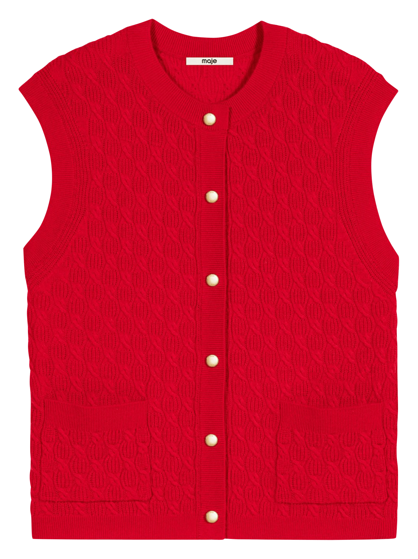 Cardigan en laine et cachemire MAJE Rouge