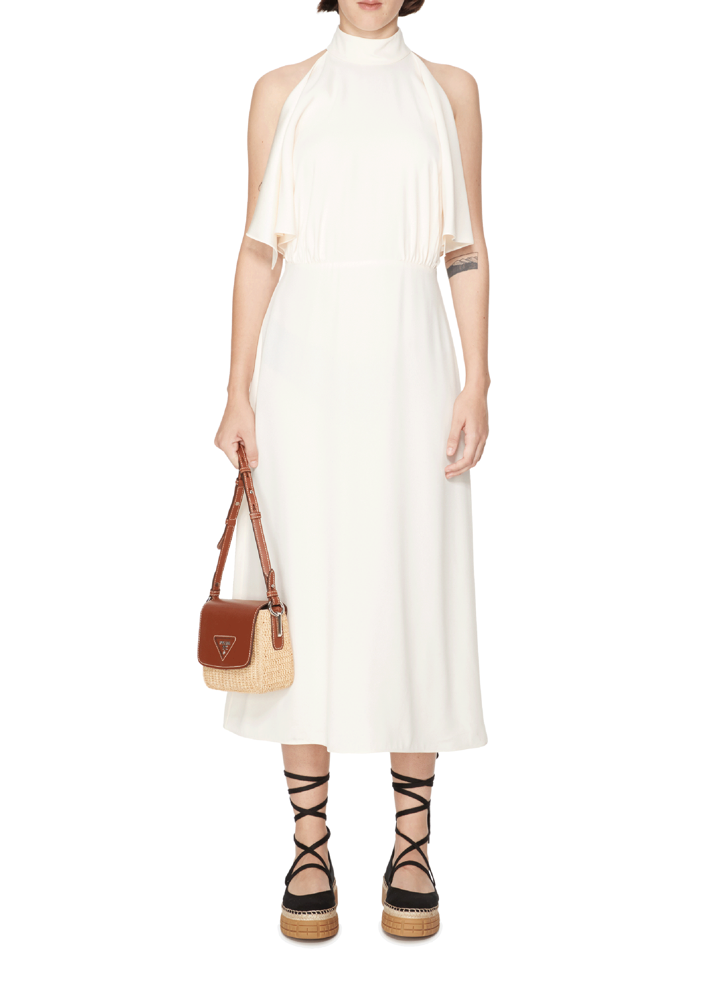 Robe à volants  PRADA Beige