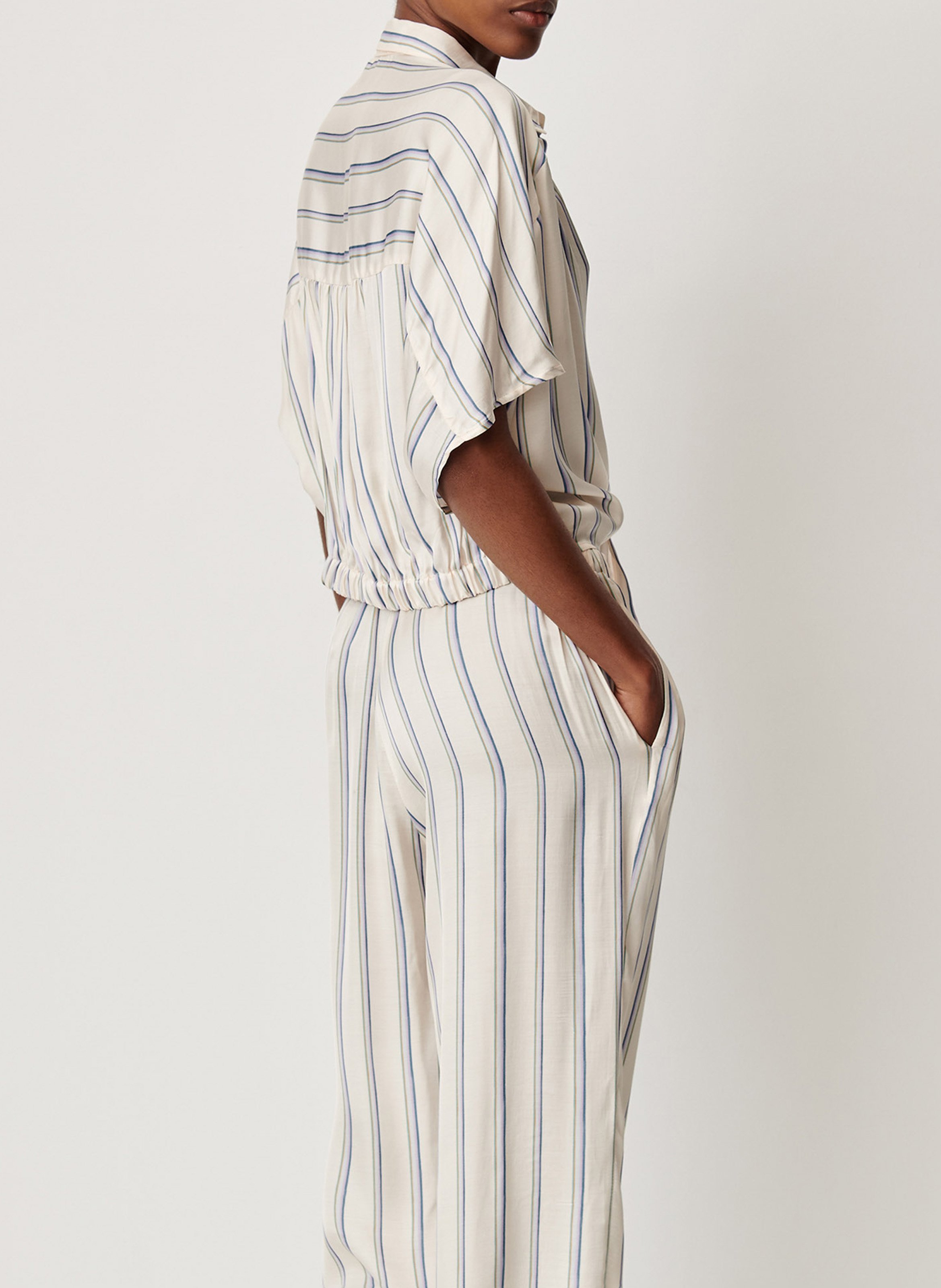 Pantalon large à rayures piuma SESSUN Blanc
