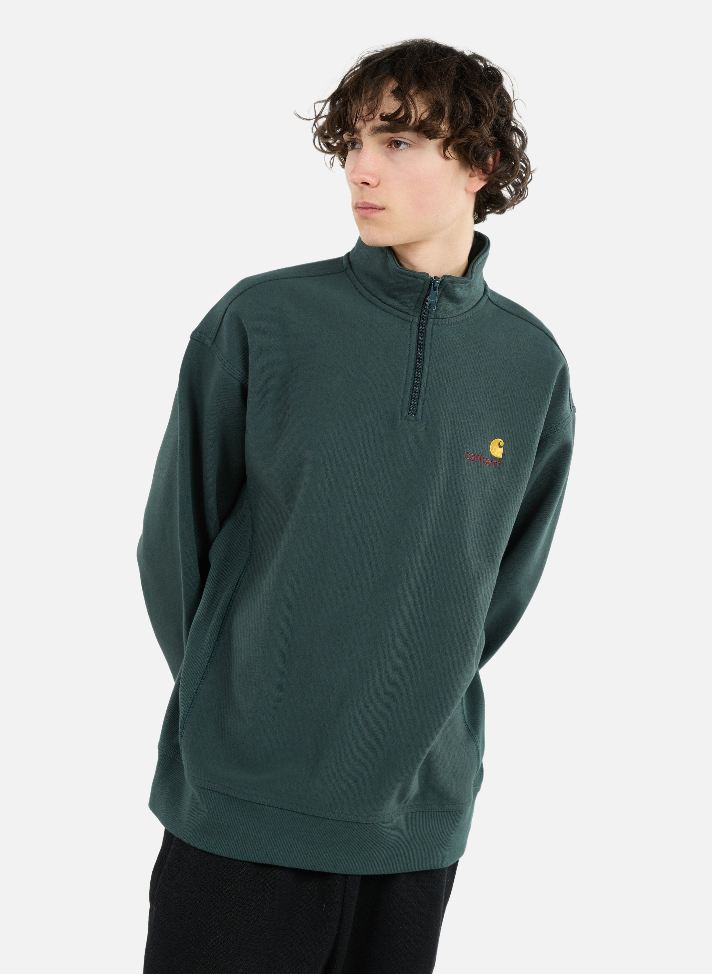 Sweat zippé half zip american script CARHARTT WIP Vert