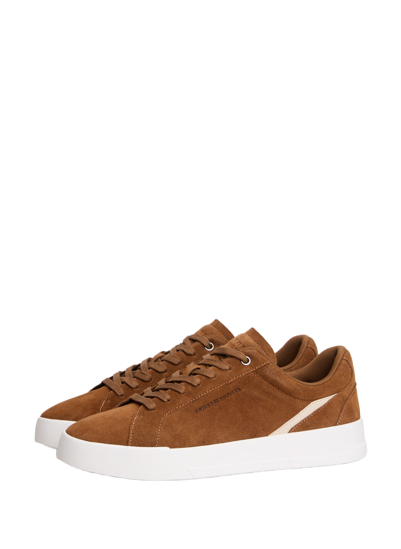 Baskets Court Premium en cuir  TOMMY HILFIGER Marron