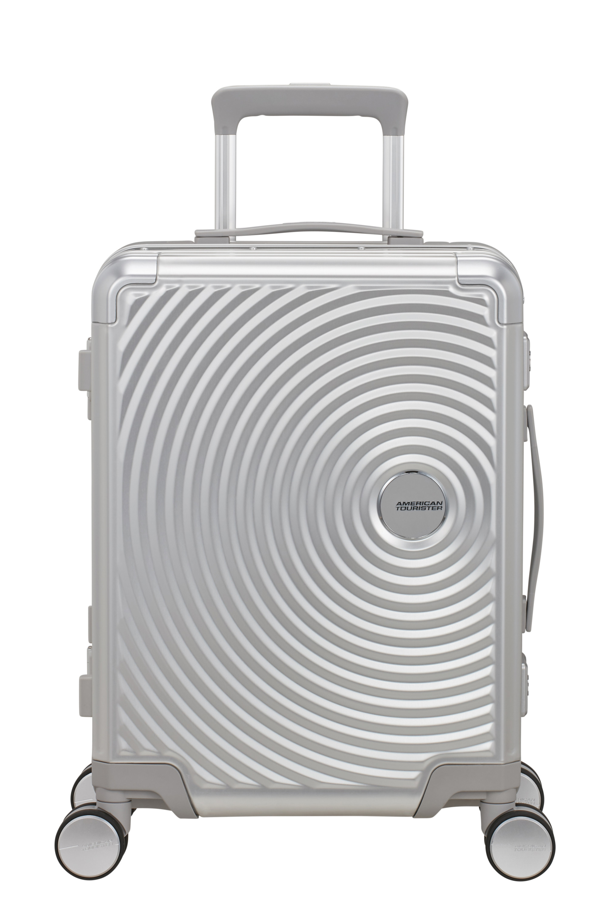 Soundbox alu valise 4 roues taille s AMERICAN TOURISTER Argent