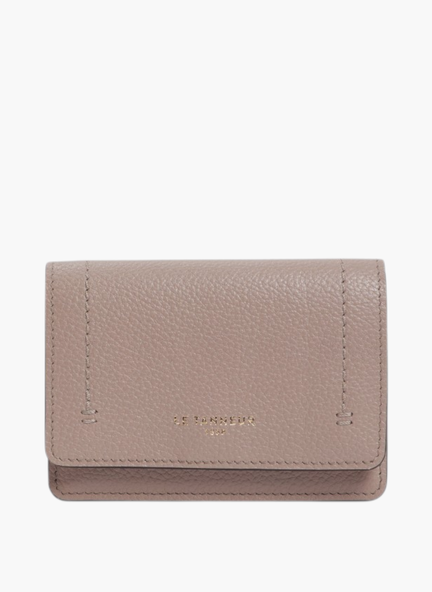Petit porte cartes à rabat louison en cuir grainé LE TANNEUR Gris