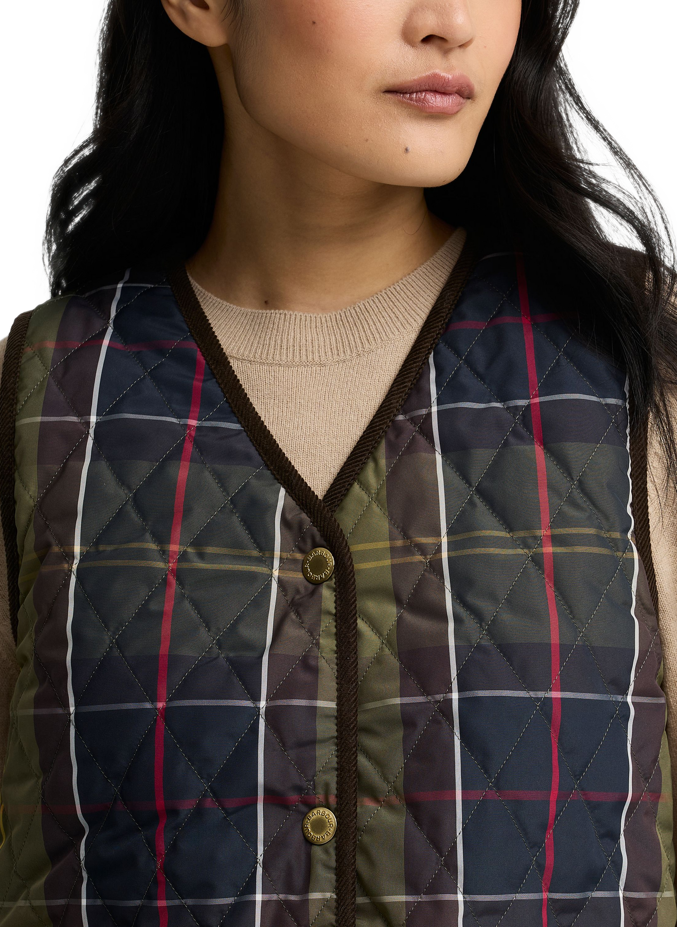 Veste col V sans manches BARBOUR Kaki