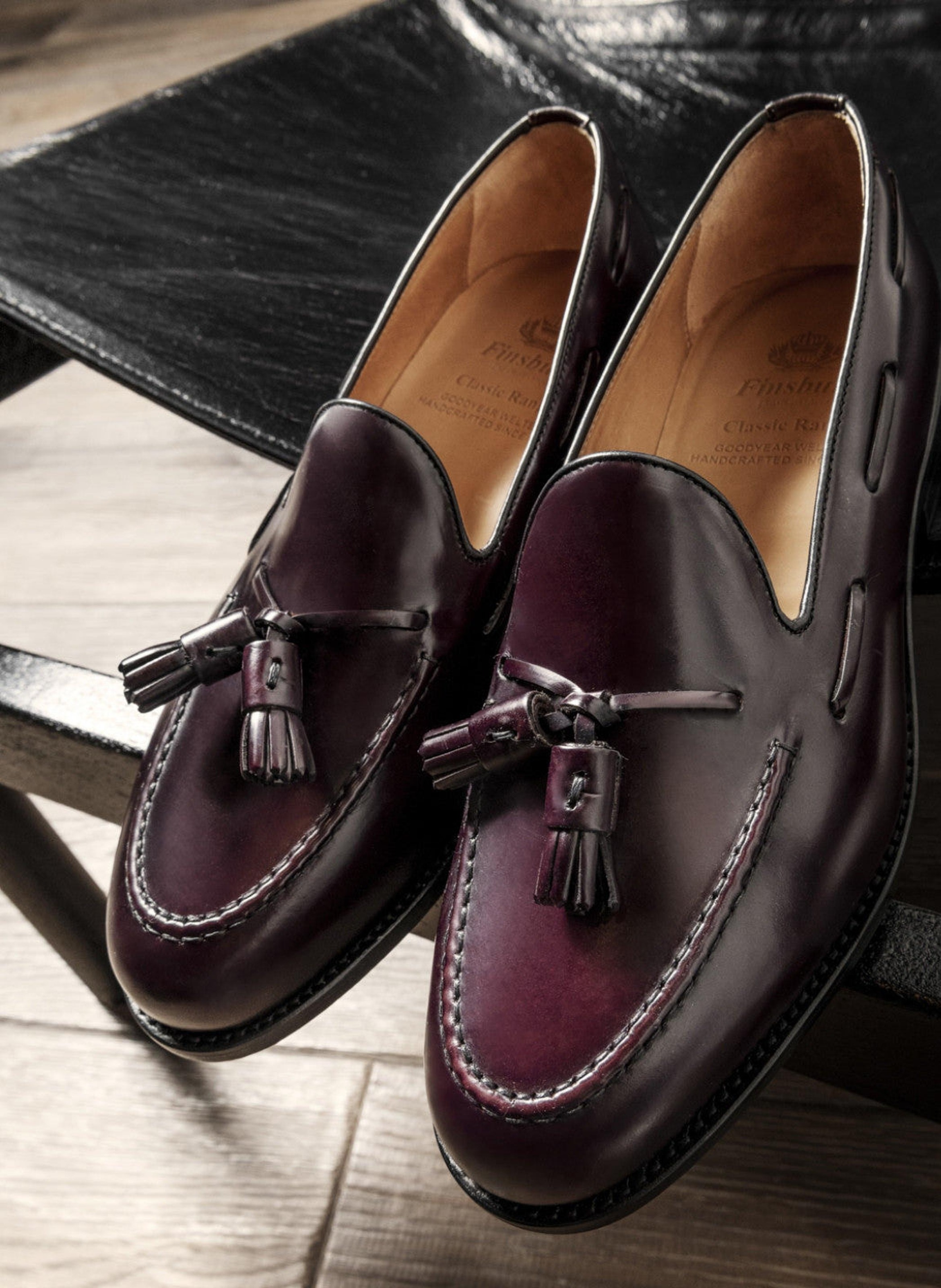 Mocassins cuir olden FINSBURY Rouge
