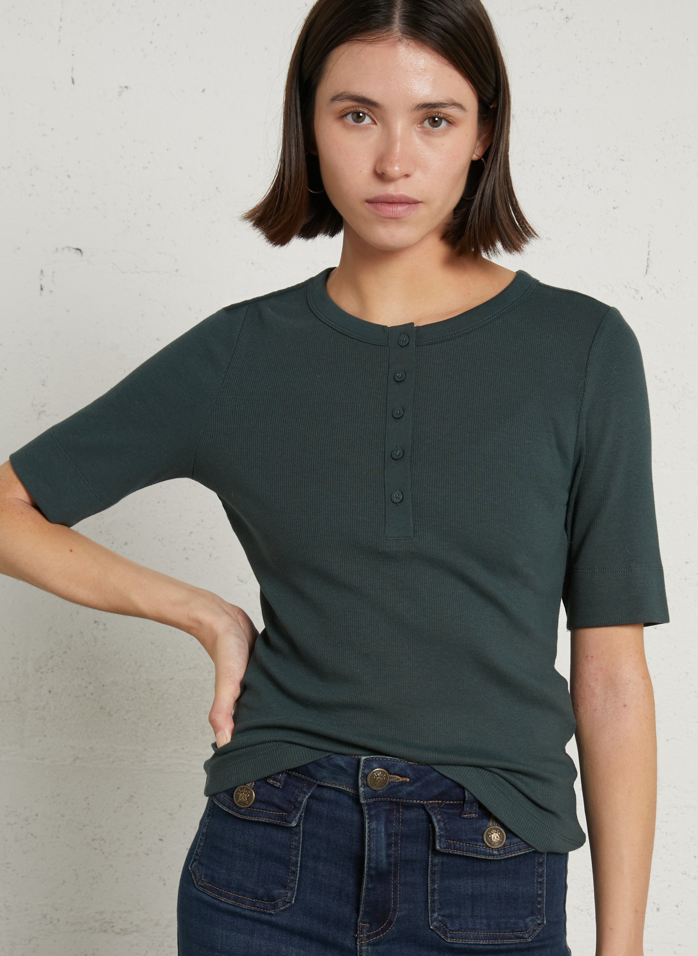 Tee-shirt droit col rond tessy MAISON 123 Bleu