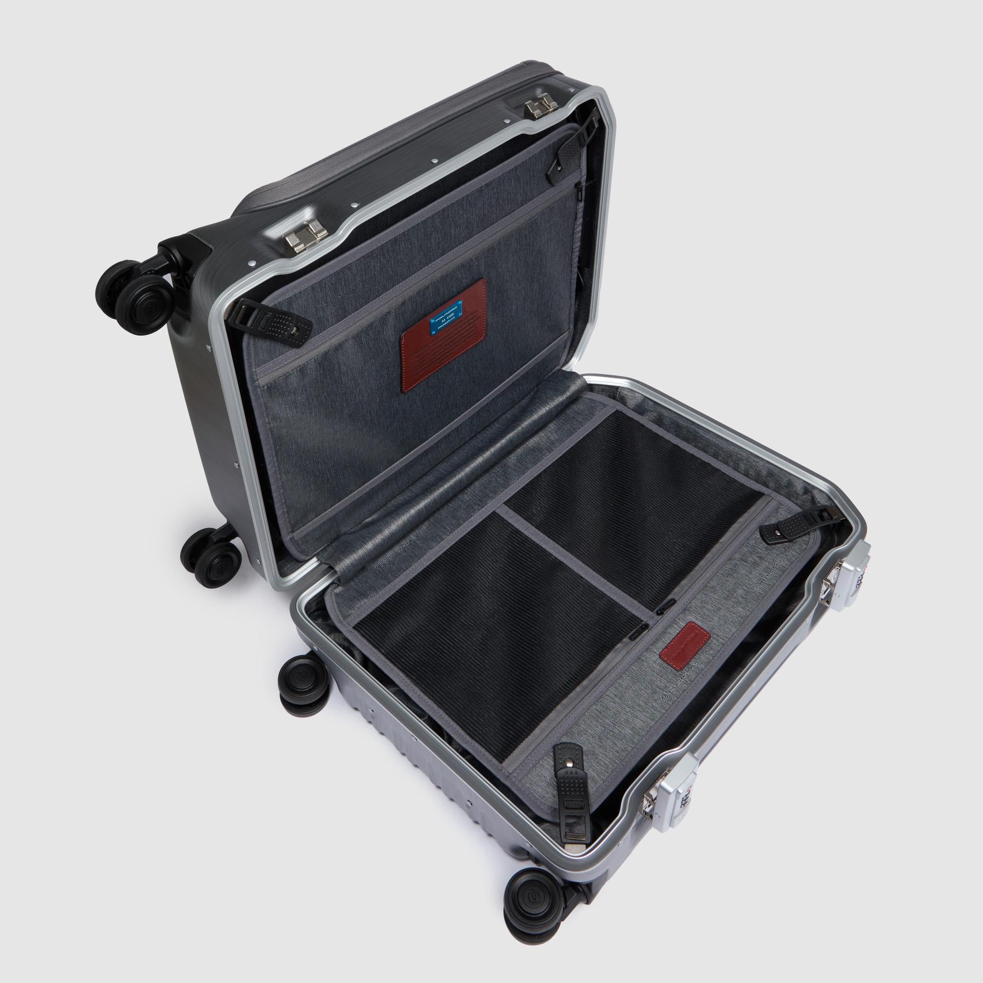 Handbagagekoffer met 4 wielen voor 17,3" laptop PIQUADRO Zwart