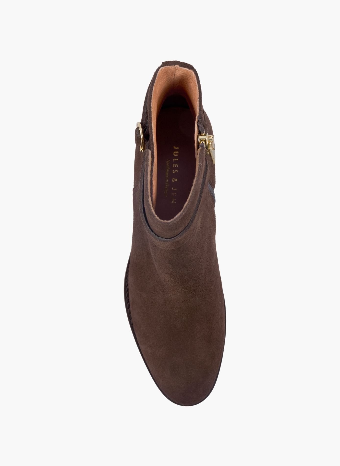 Bottines cavalières cuir daim JULES & JENN Marron