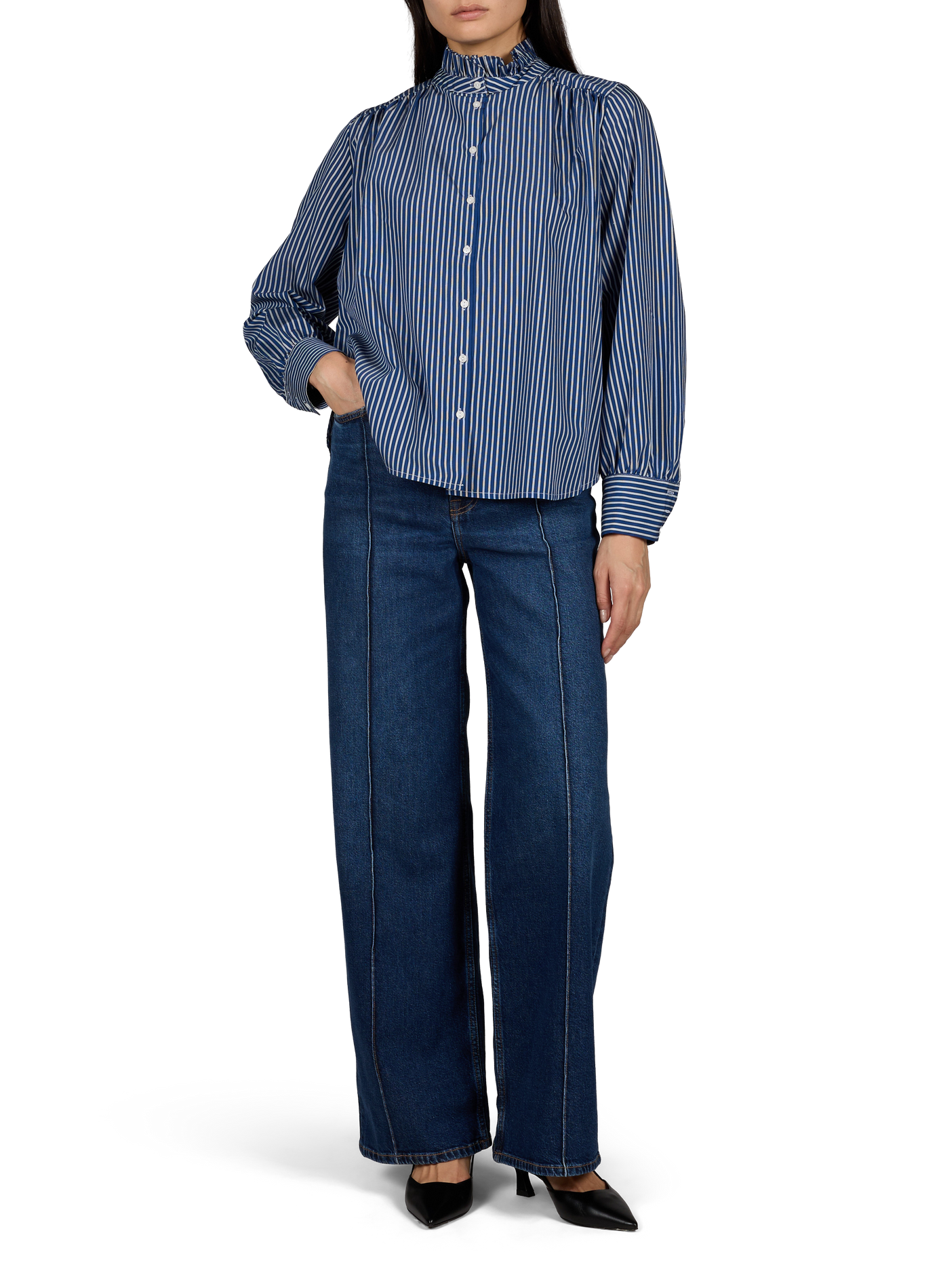 High-waisted wide-leg jeans SAMSOE SAMSOE Blue