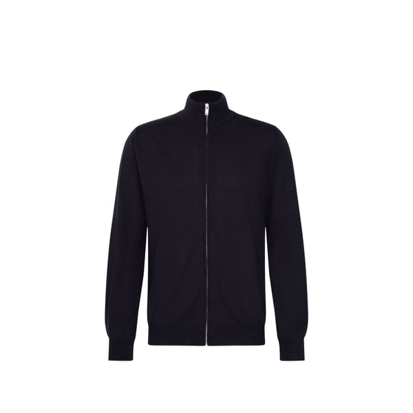 Pull droit zippé en laine Pull droit zippé en laine
