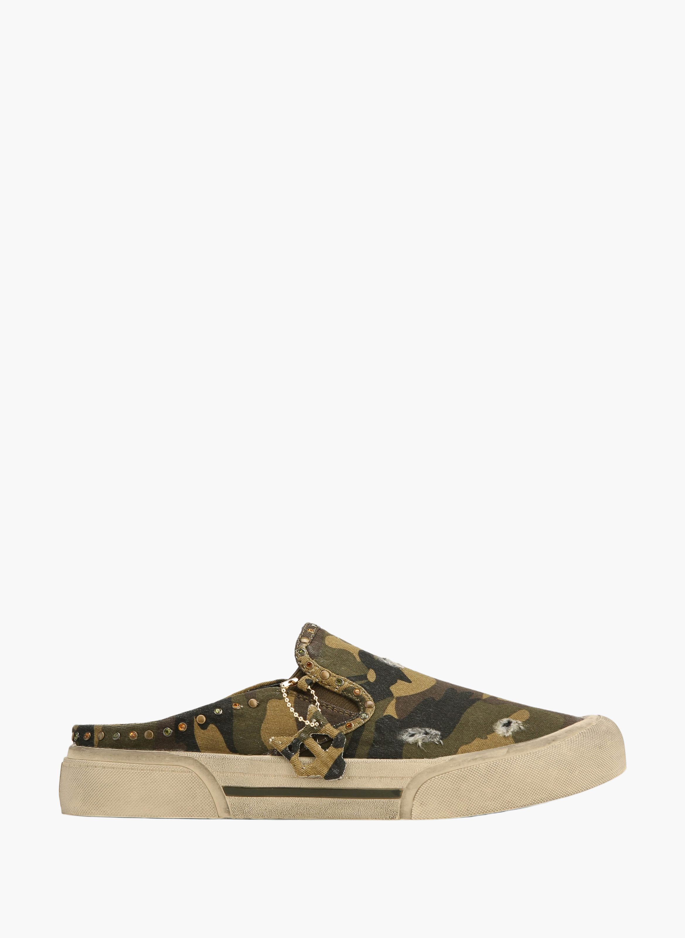Military mules van canvas NAKED WOLFE Groen