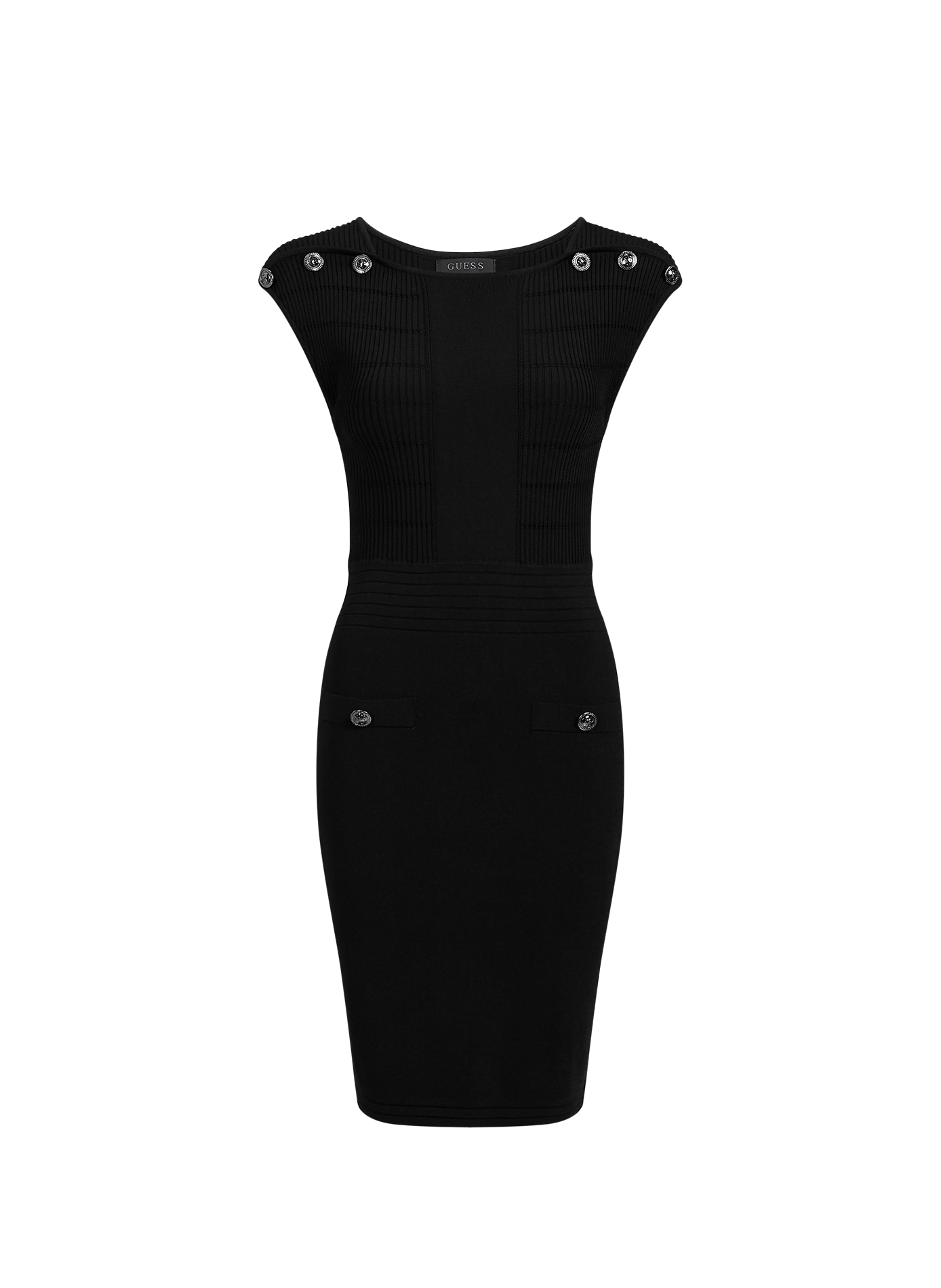 Plain buttoned SQUARE dress GUESS Black