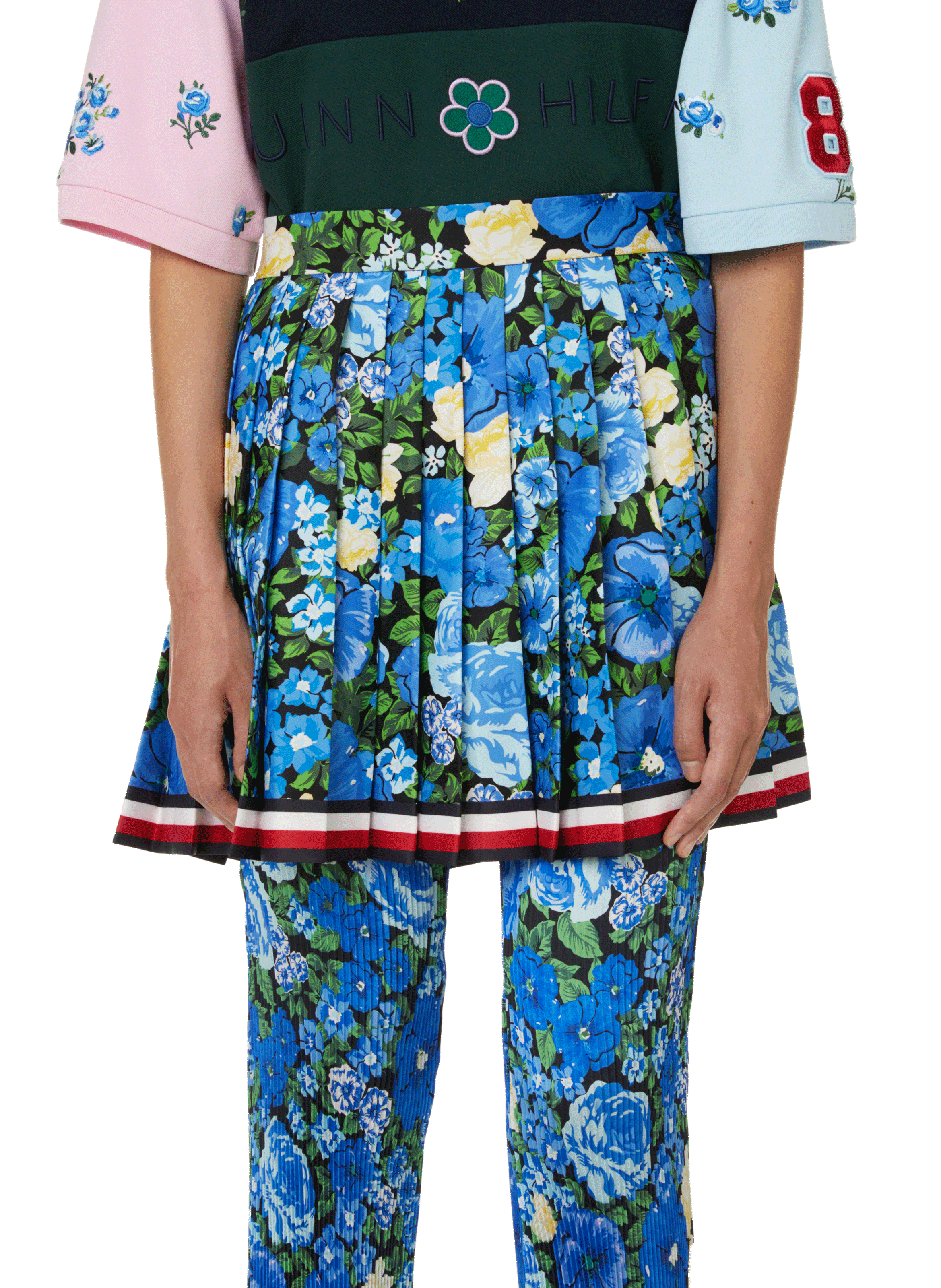 TOMMY HILFIGER Jupe plissée avec imprimé x Richard Quinn Bleu