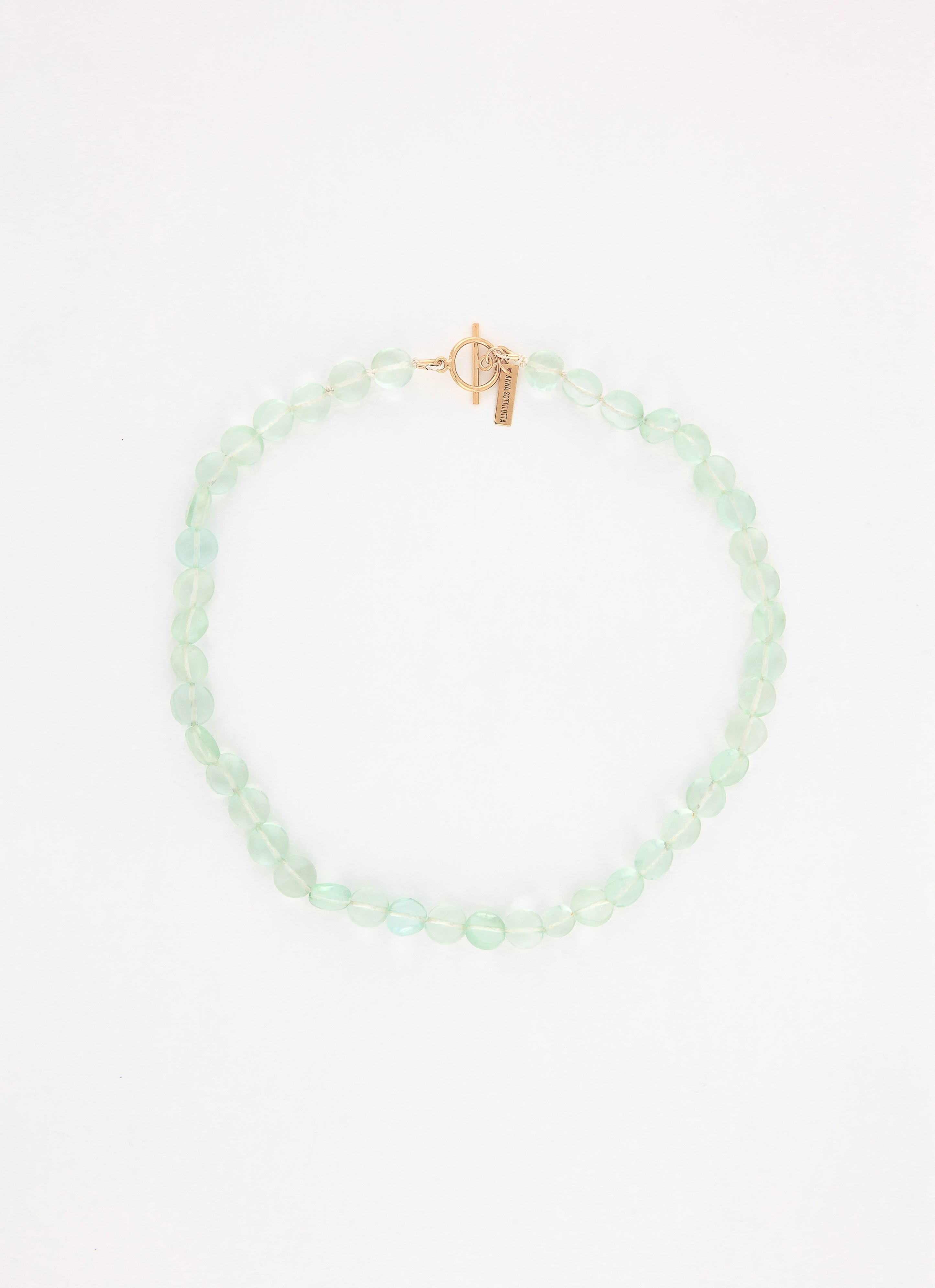 Collier perlé green argent 925 plaqué or ANNA SOTTILOTTA Doré