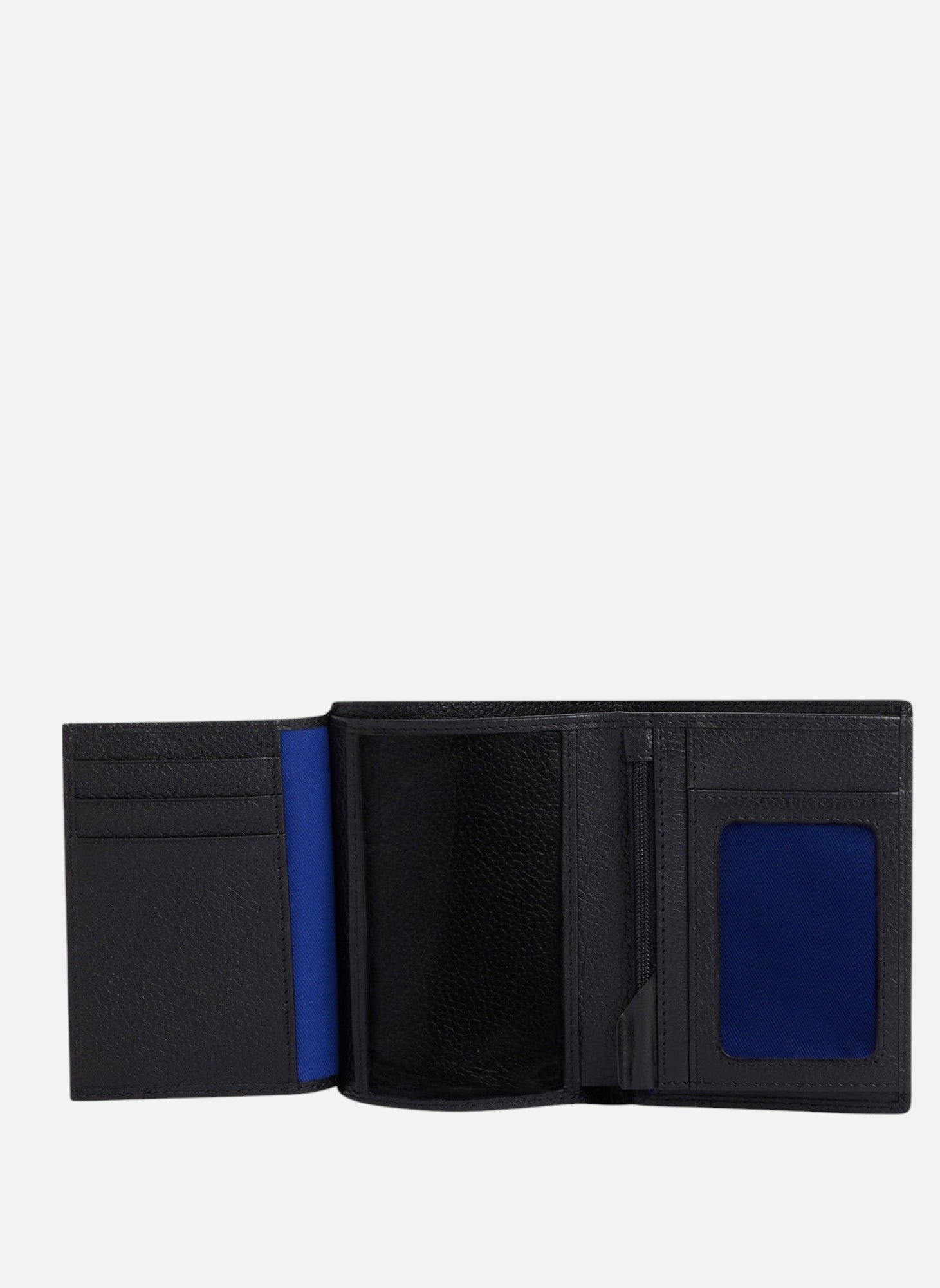 Portefeuille moyen modèle vertical zippé 2 volets charles en cuir grainé LE TANNEUR Noir