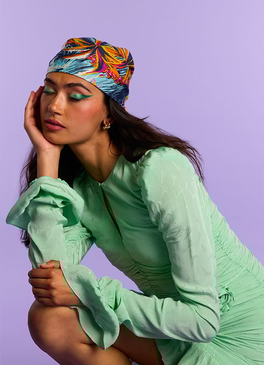 Look bohème festival Coachella vert pastel