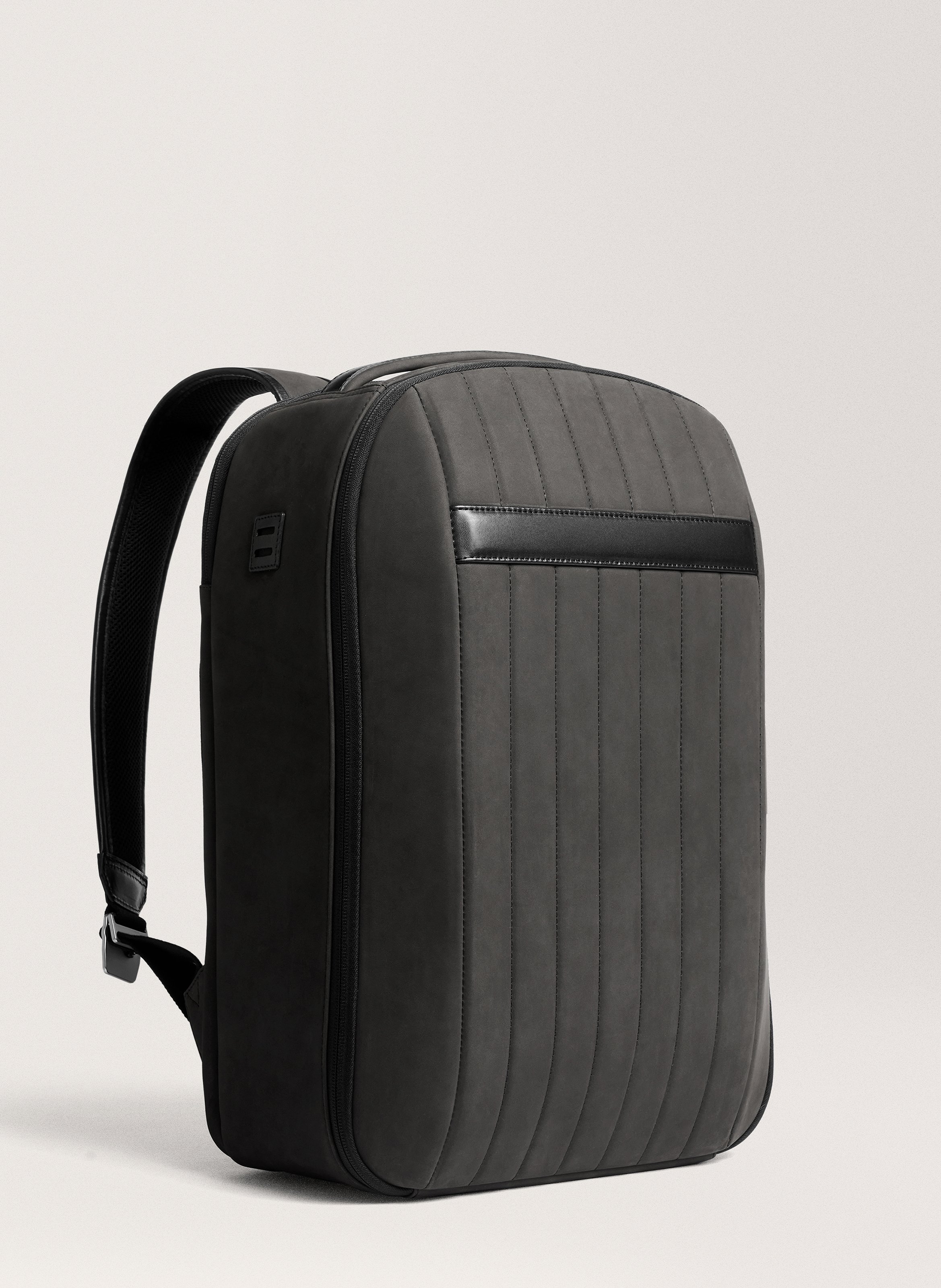 Sac à dos '72-hour' en cuir nubuck CARL FRIEDRIK Gris
