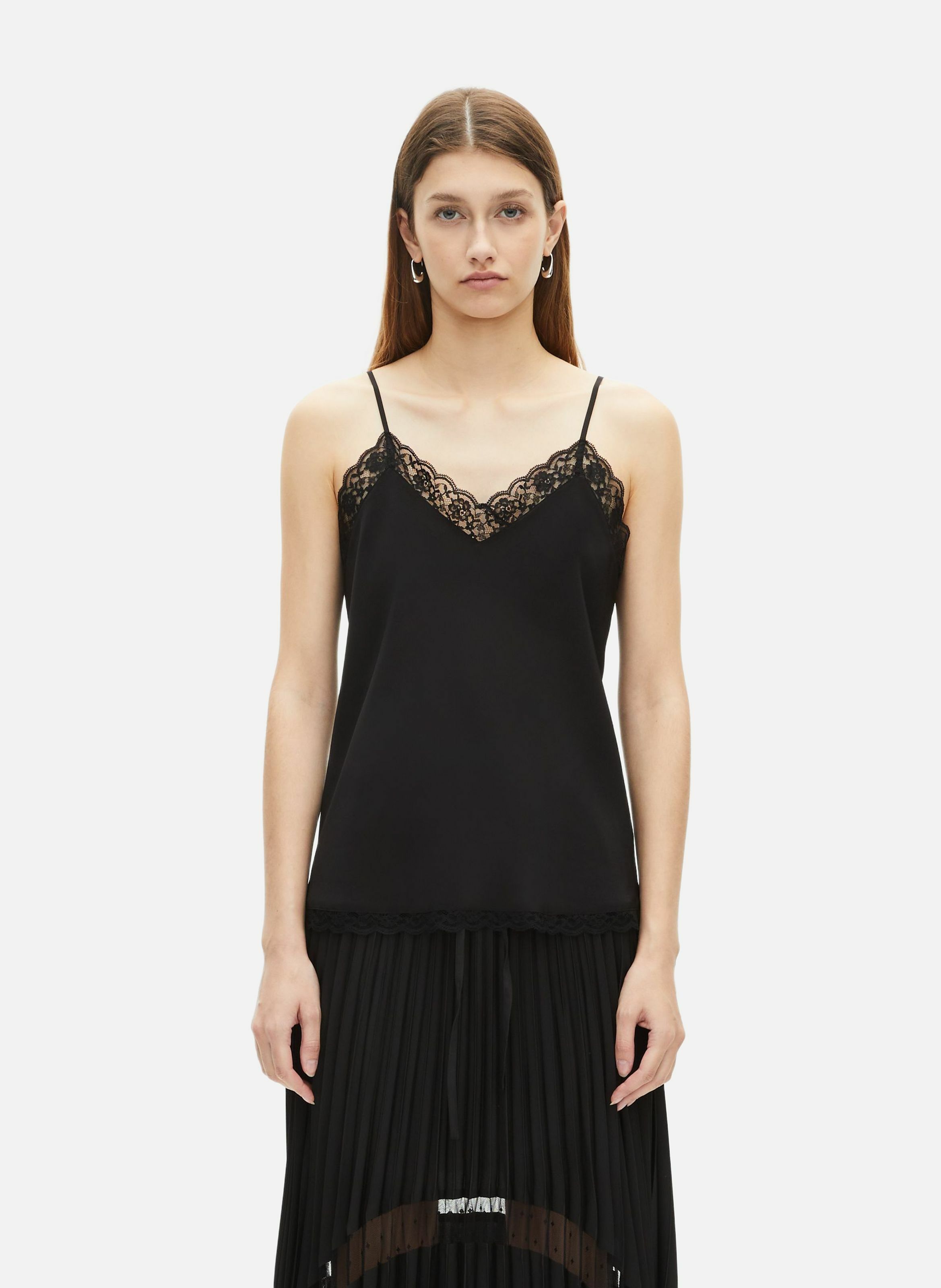 Caraco en soie et dentelle THE KOOPLES Noir