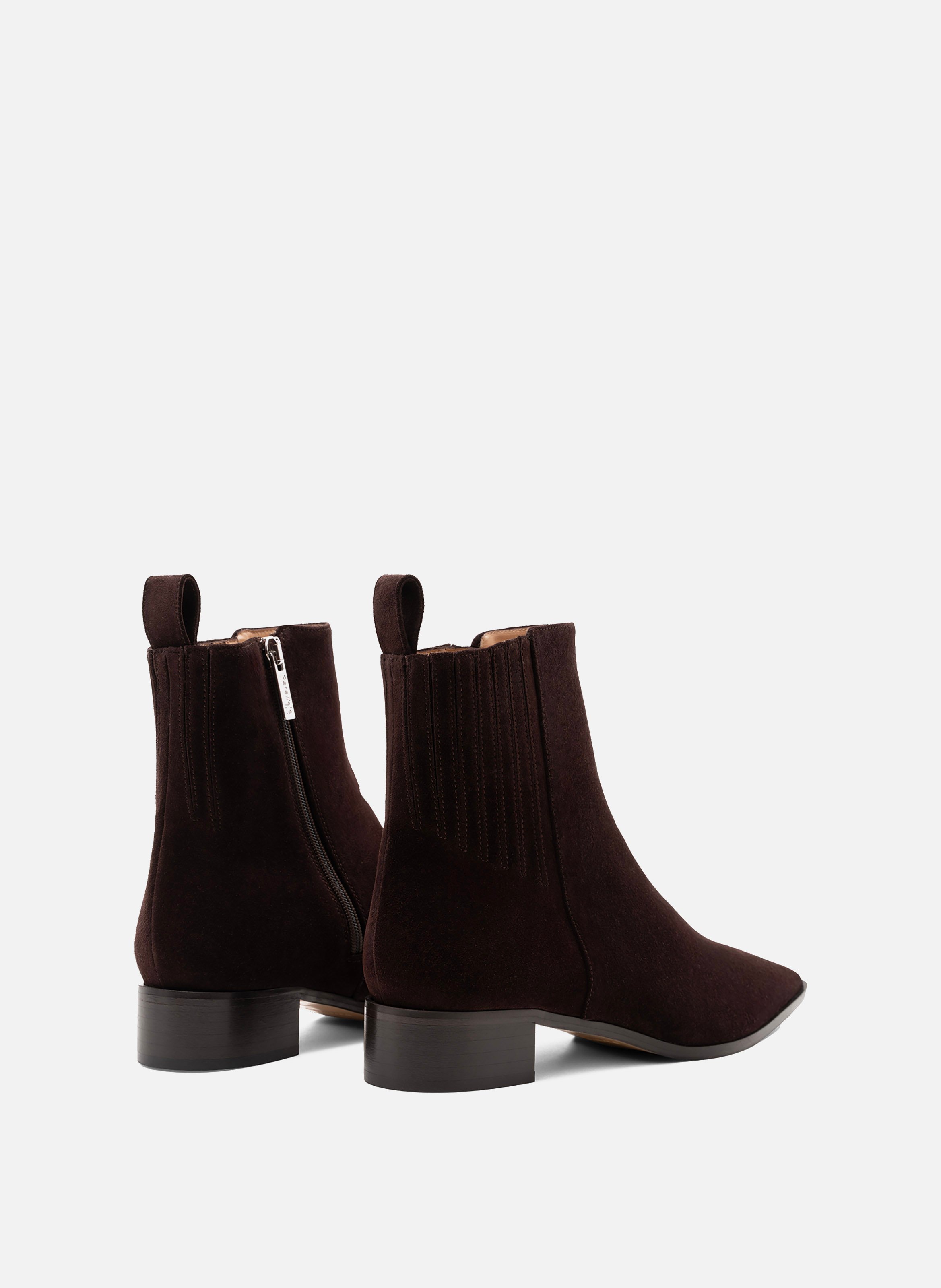 Bottines pablo en veau velours PARALLELE Marron