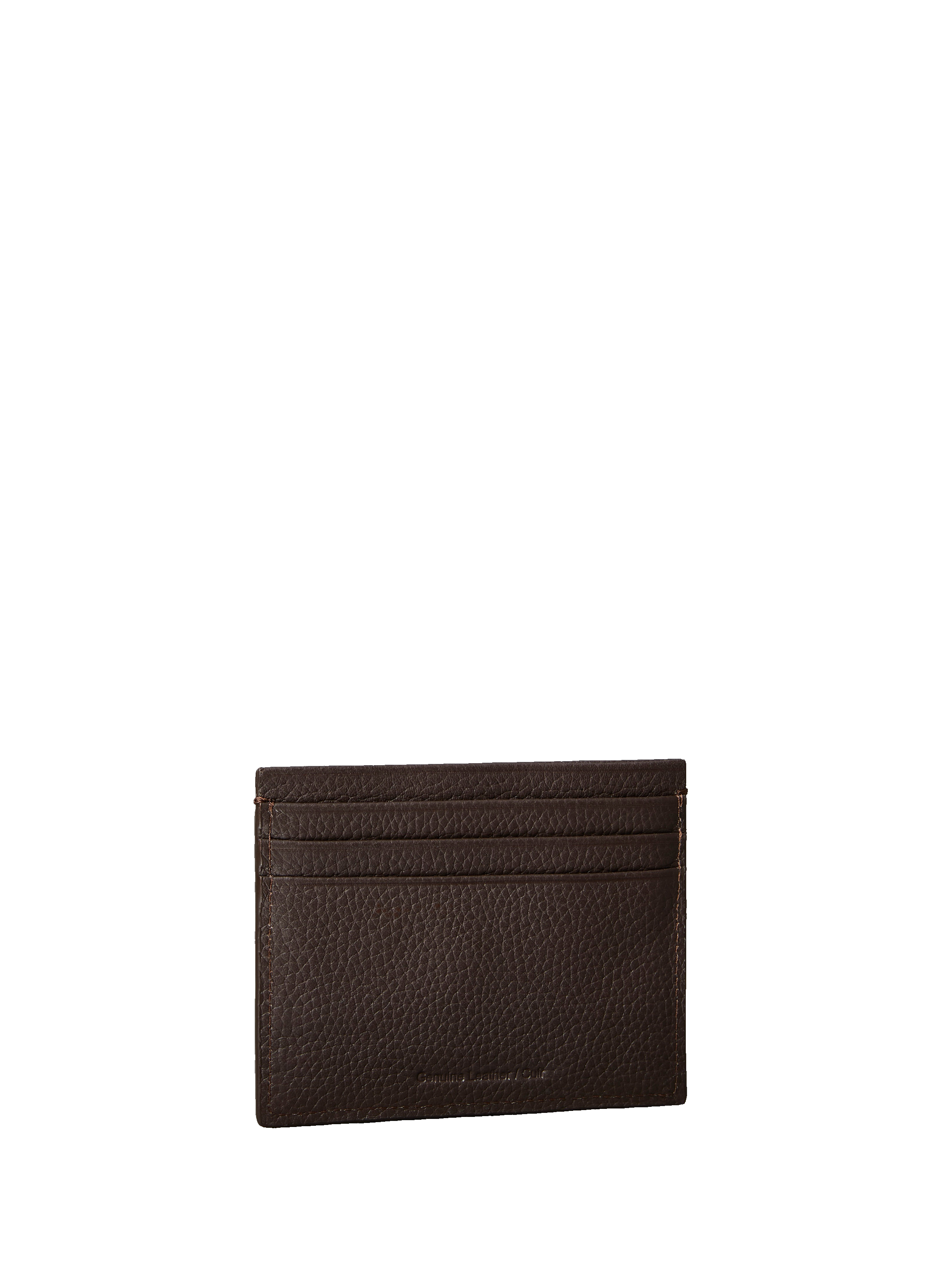 Grained leather card holder CALVIN KLEIN Brown