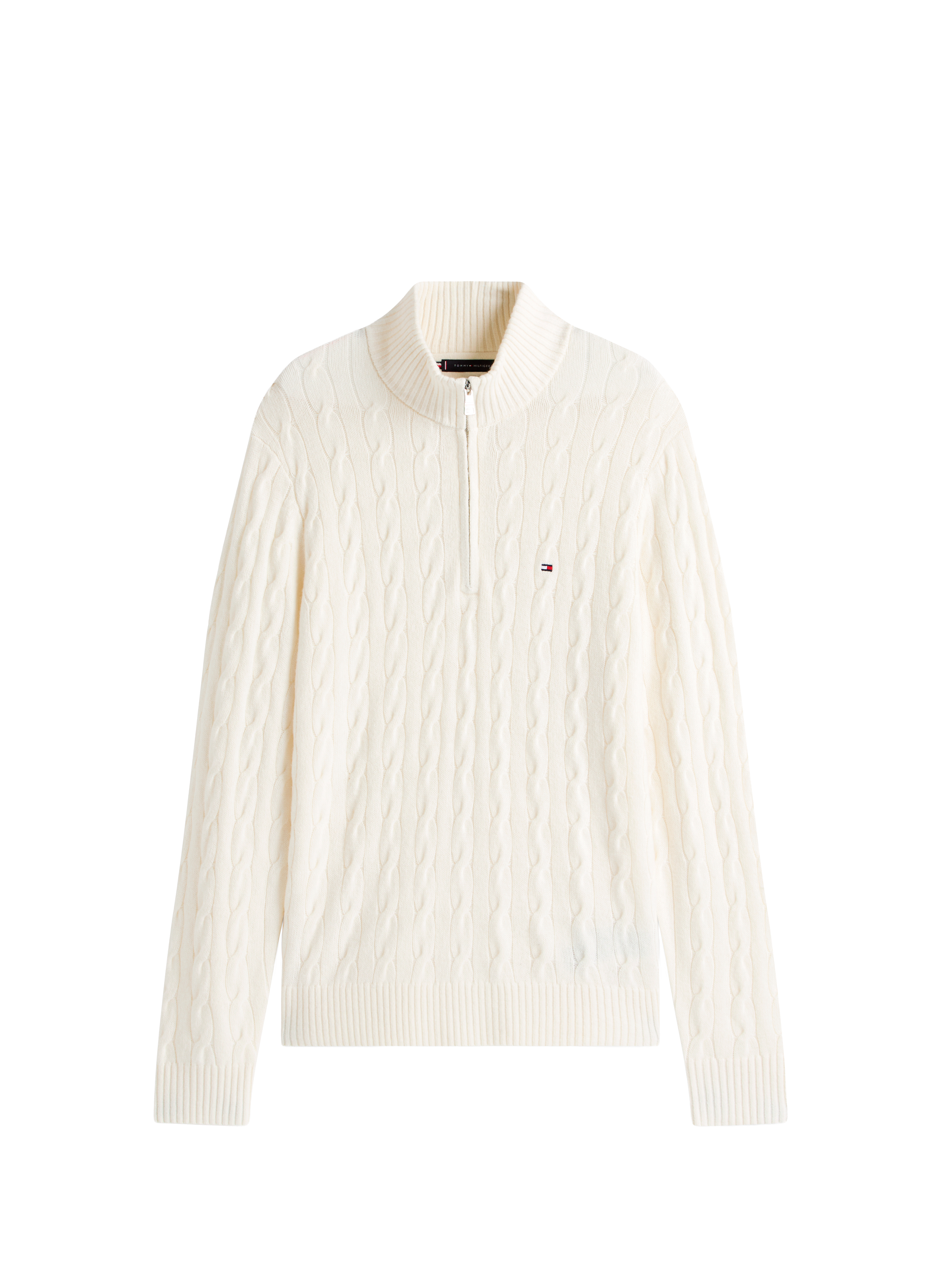 Wool blend zip-up sweater TOMMY HILFIGER Beige