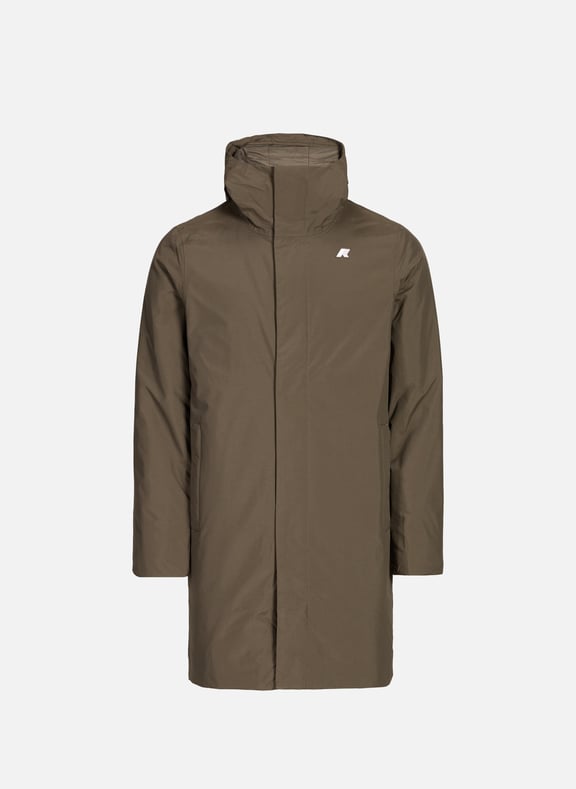 Mid-length nylon parka Khaki by K-WAY K-WAY Mid-length nylon parka Khaki