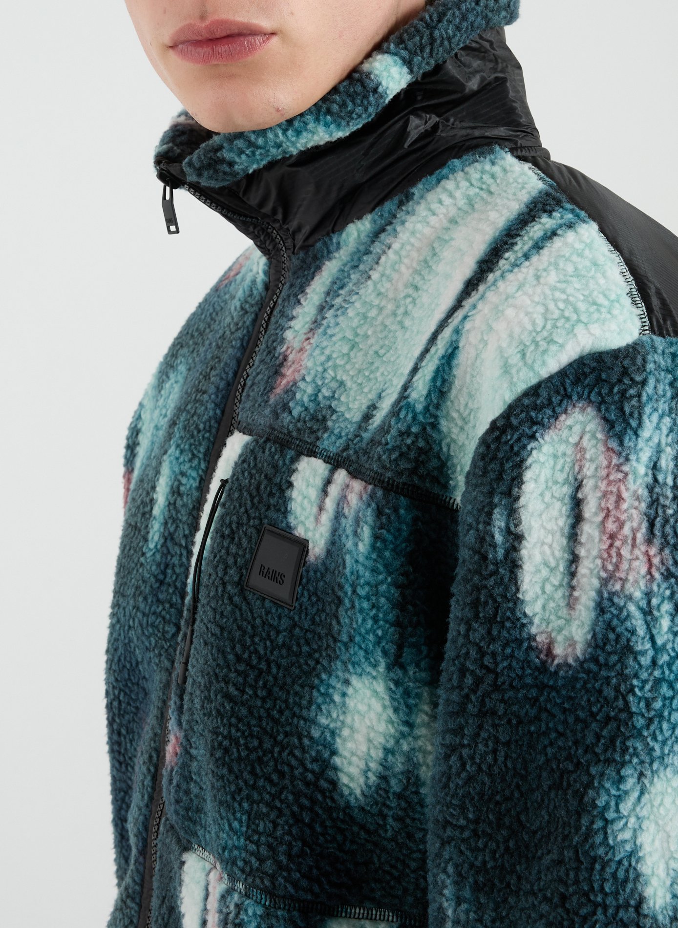 Veste polaire col montant RAINS Multicolore