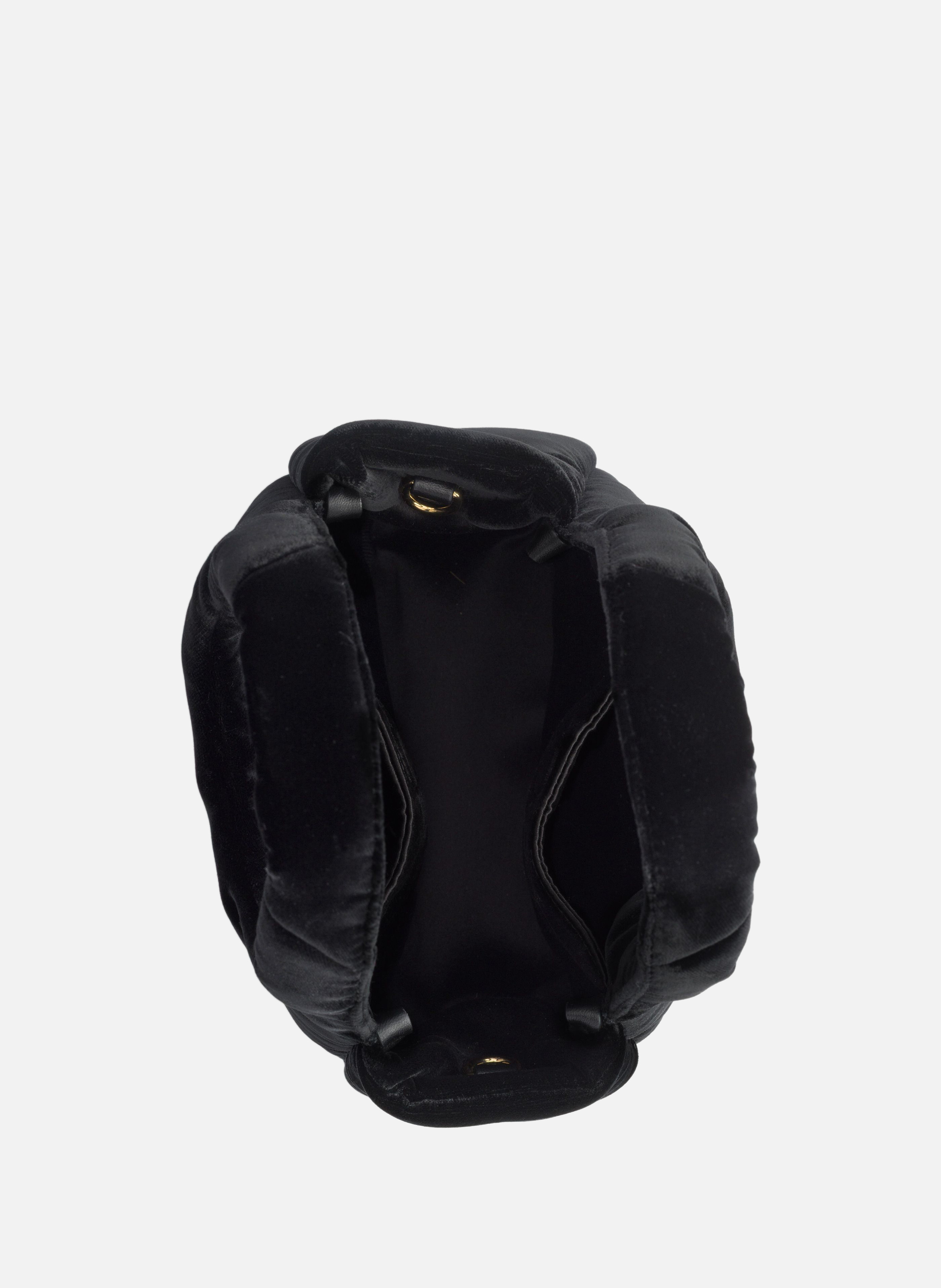 Mini sac à main en velours matelassé PRADA Noir