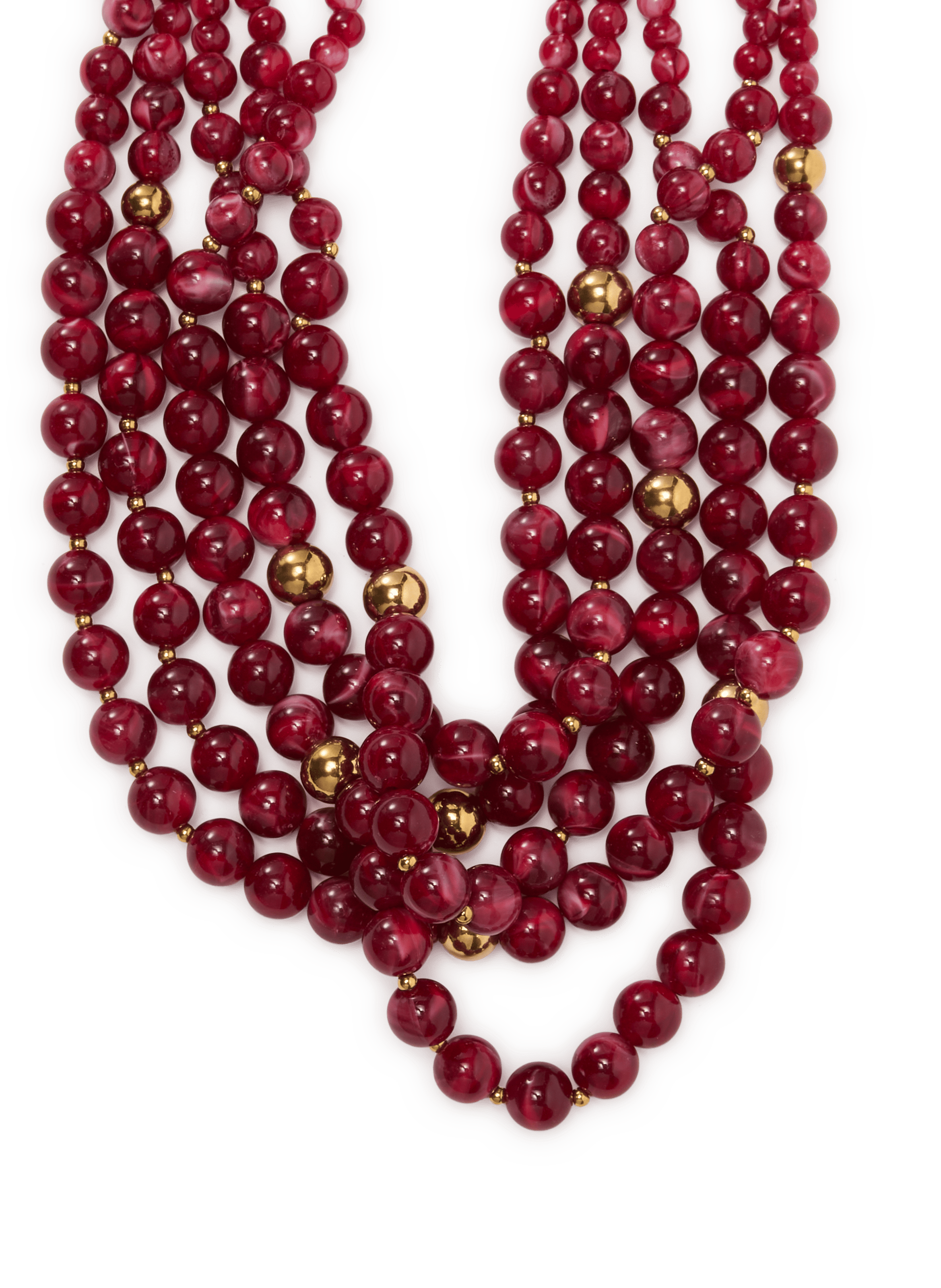 Collier à cinq rangés AU PRINTEMPS PARIS Rouge