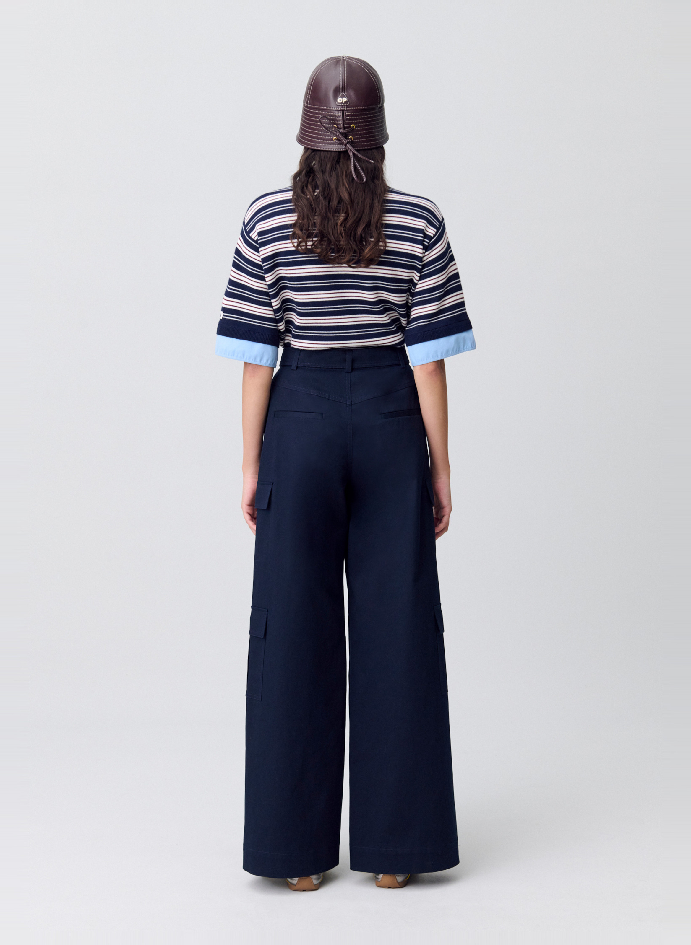 Pantalon large type cargo uni patty CLAUDIE PIERLOT Bleu