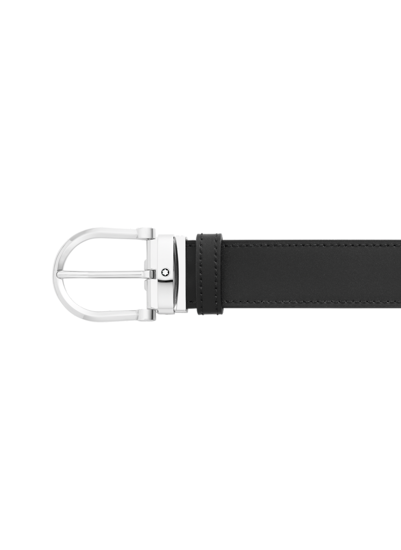 Leather belt with steel buckle MONTBLANC Black