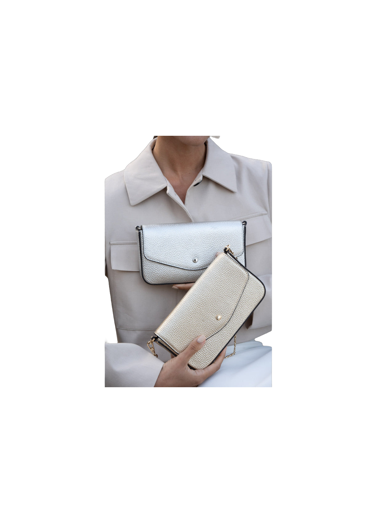 Club | sac pochette marron POURCHET Doré