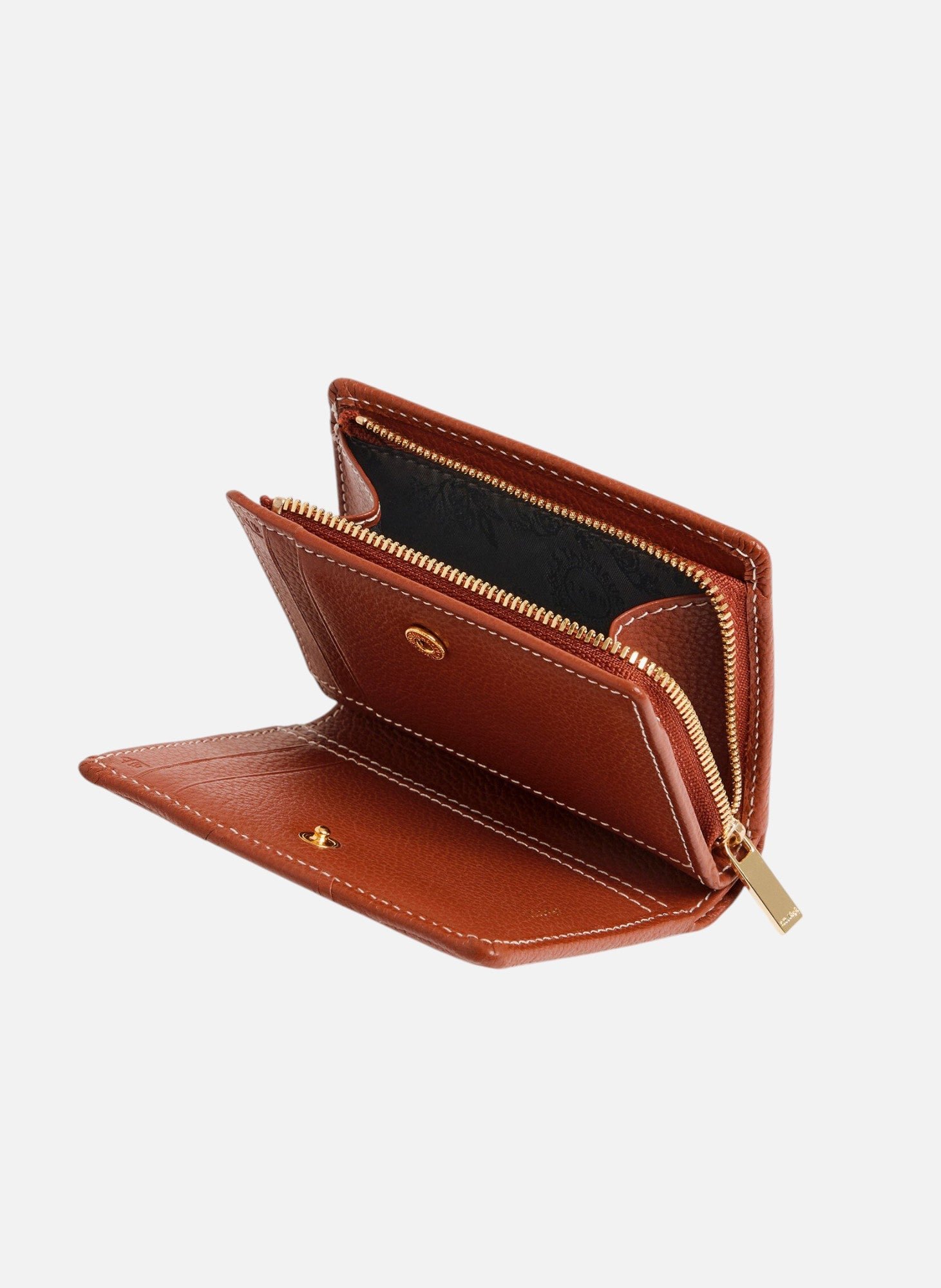 Petit portefeuille ella en cuir grainé LE TANNEUR Marron