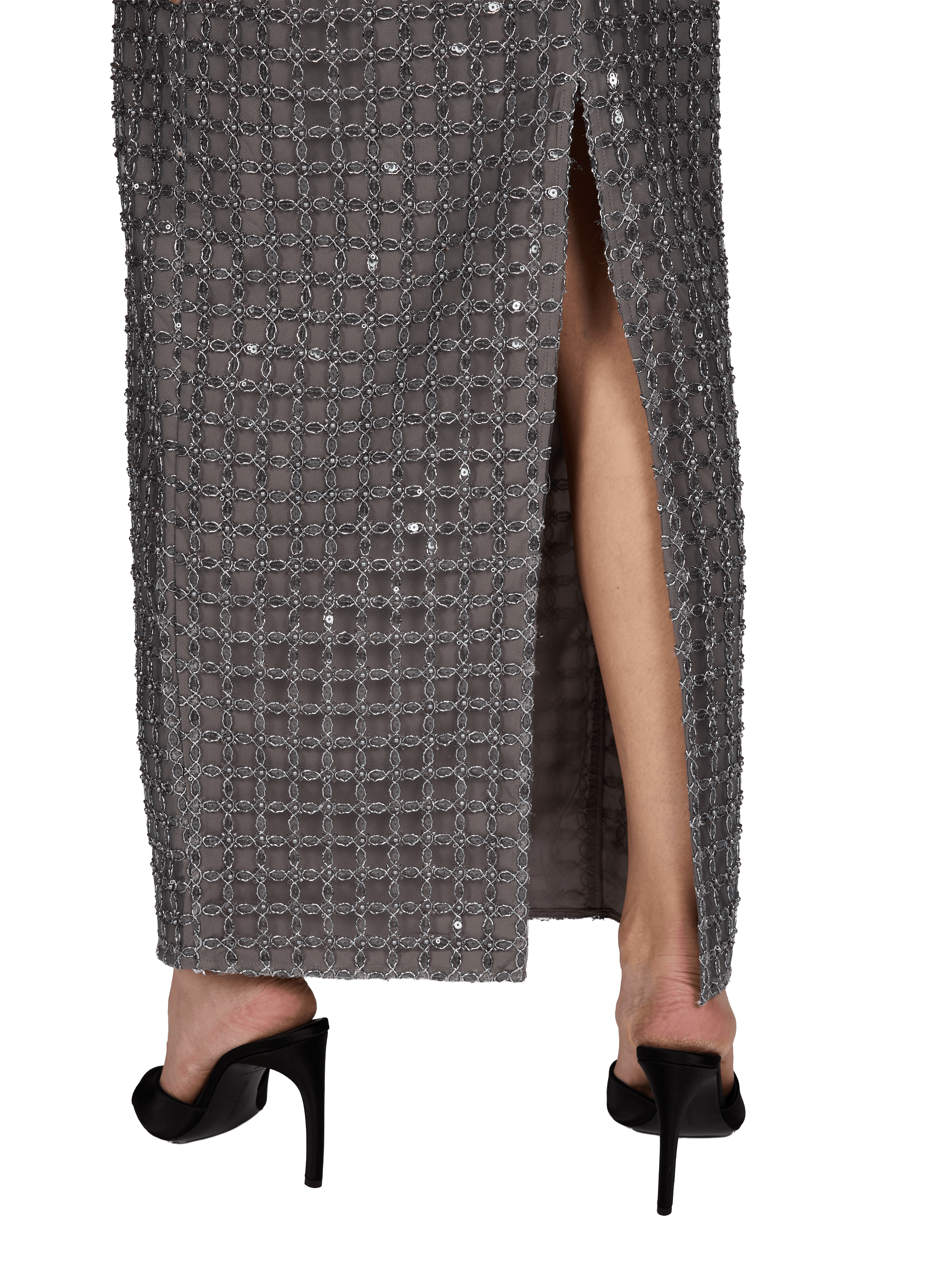 Robe droite à sequins ROTATE Gris