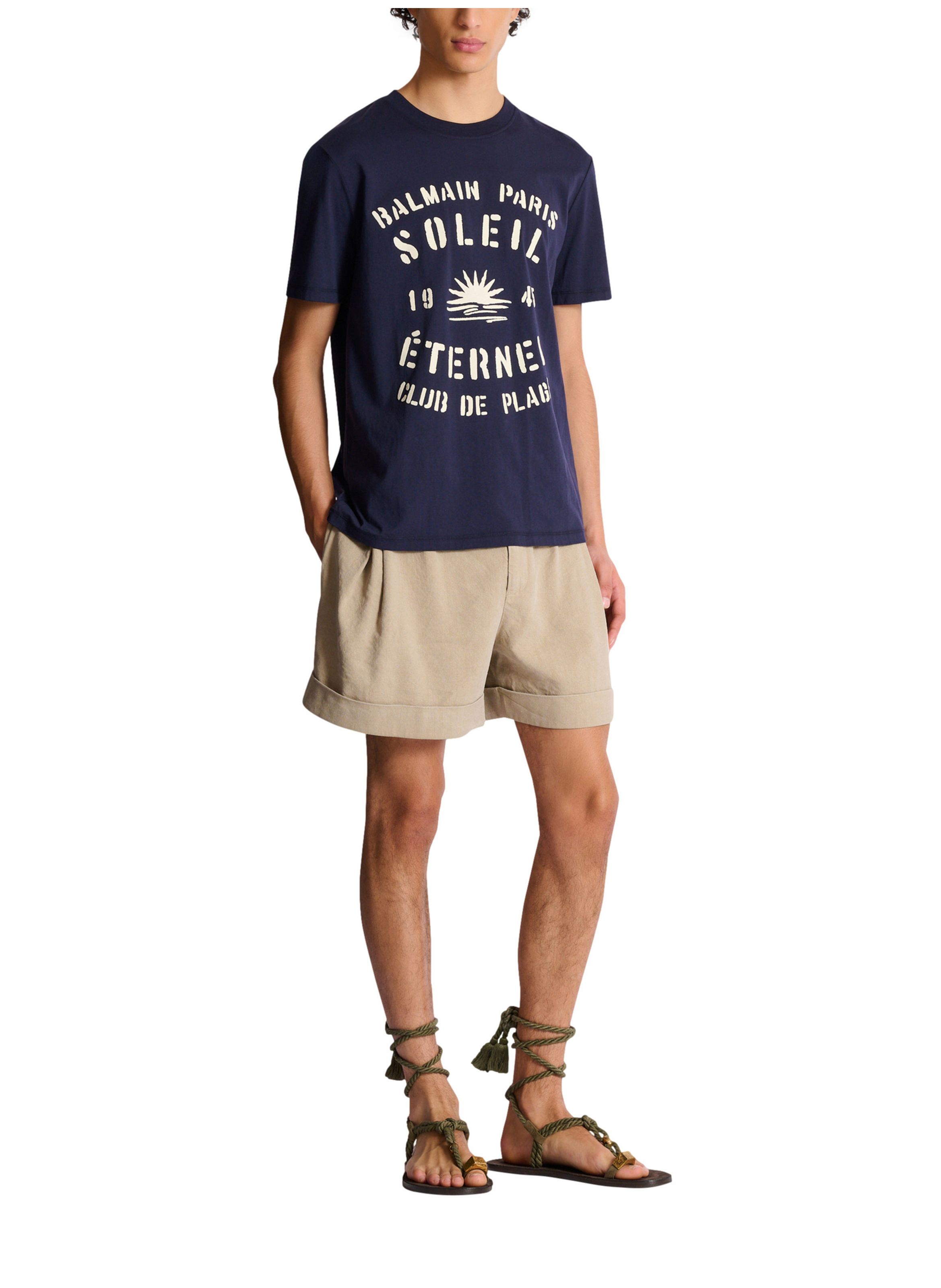 T-shirt floqué balmain soleil BALMAIN Bleu