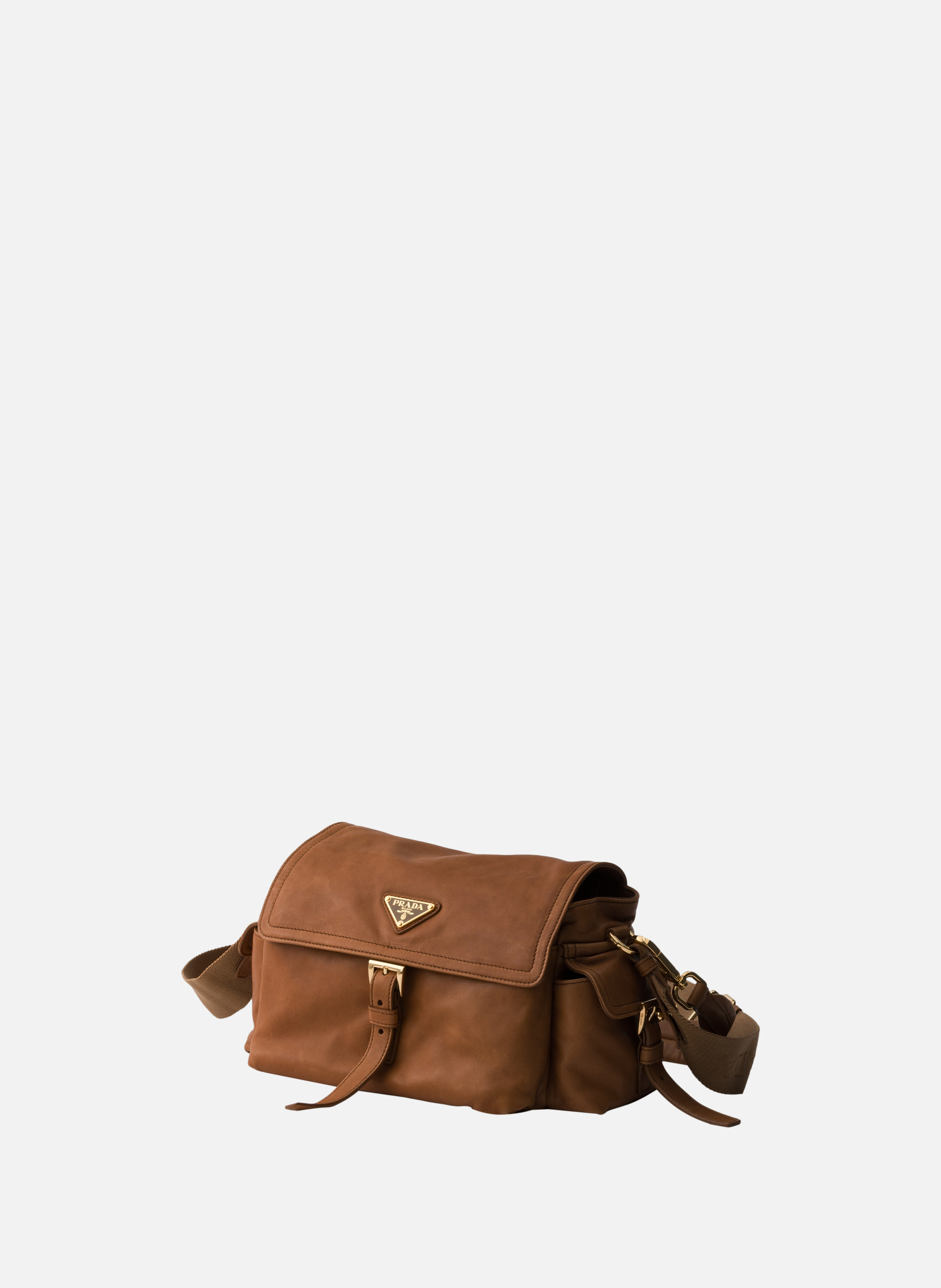 Sac porté épaule prada explore en cuir nappa PRADA Marron