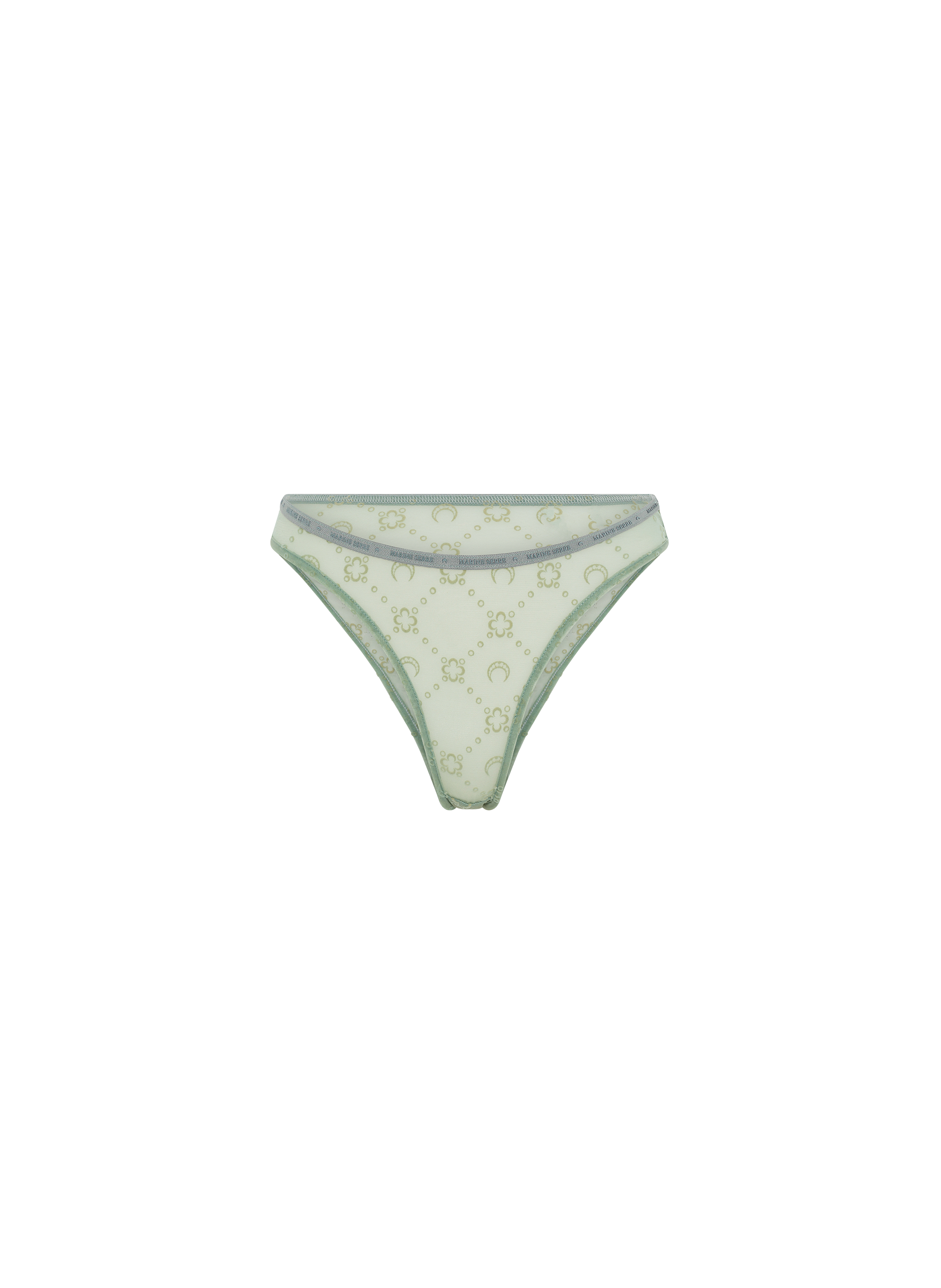 Culotte moonogram en résille floquée MARINE SERRE Vert
