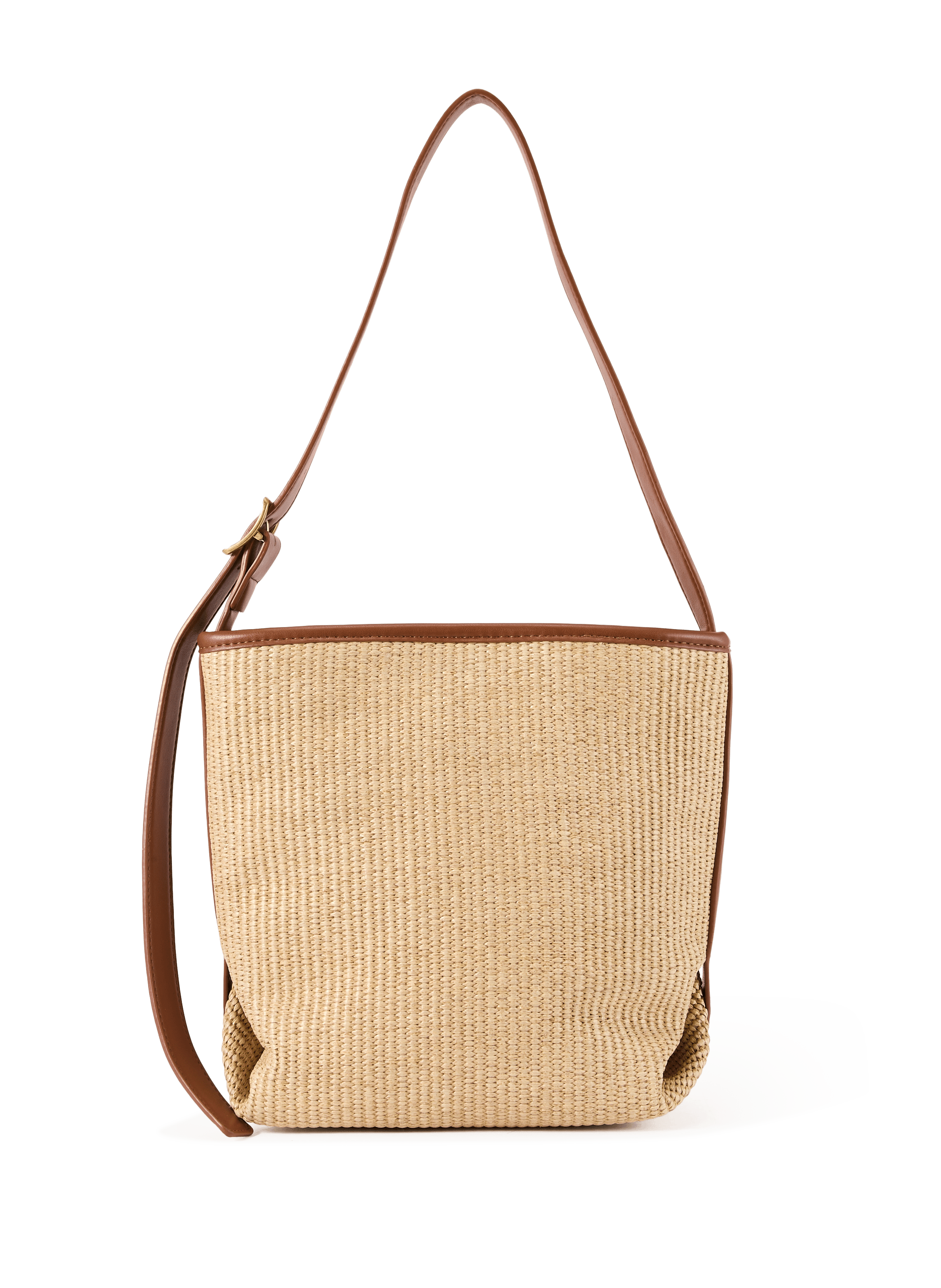 Large bucket bag in two-tone raffia AU PRINTEMPS PARIS Beige