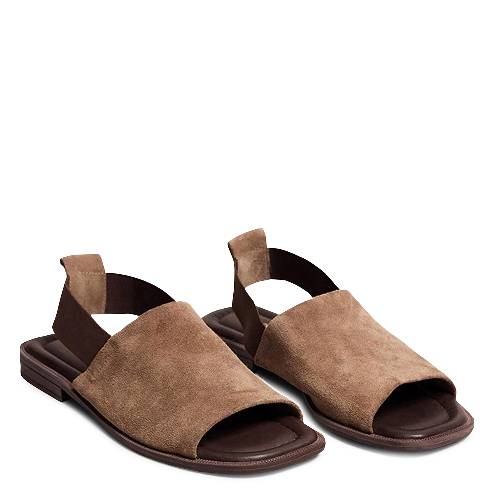 Sandales plates en cuir suédé joy JONAK Marron