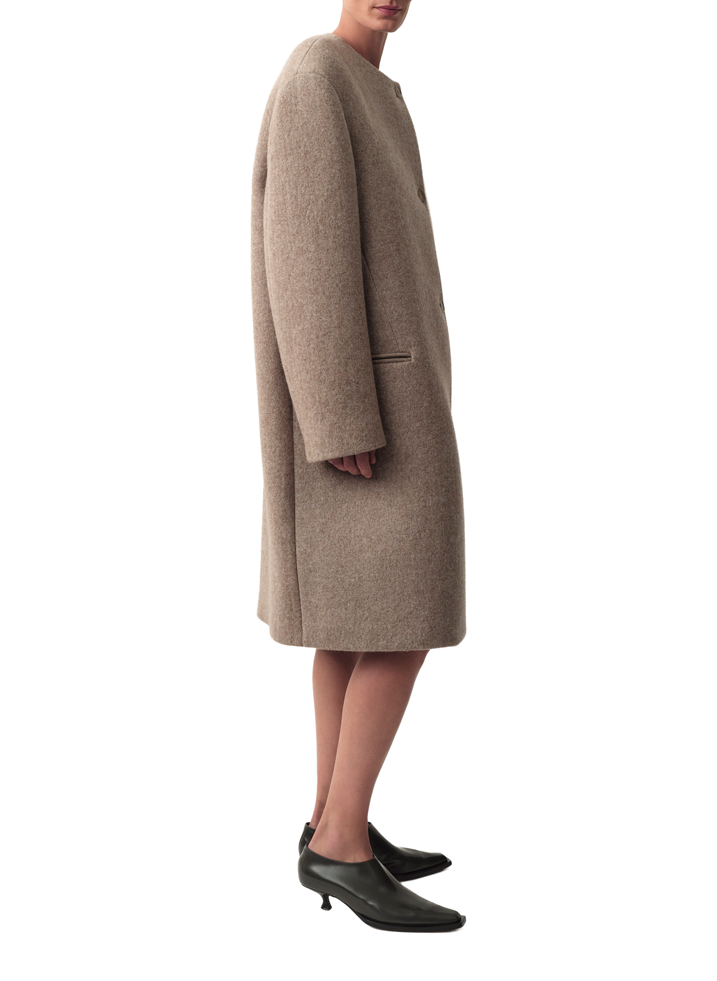 Manteau Cora en laine mélangé CALVIN KLEIN COLLECTION Beige