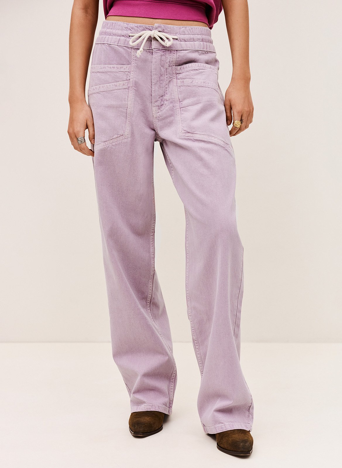 Pantalon droit en coton mélangé fima BA&SH Violet